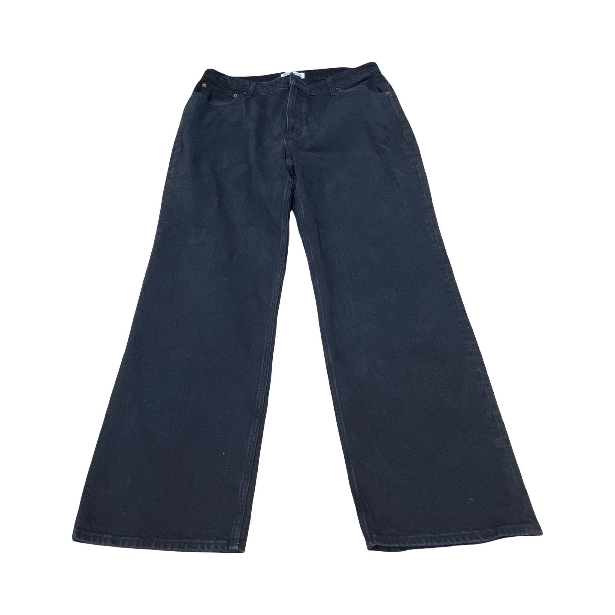 Jeans Straight By Abercrombie And Fitch In Black Denim, Size:16