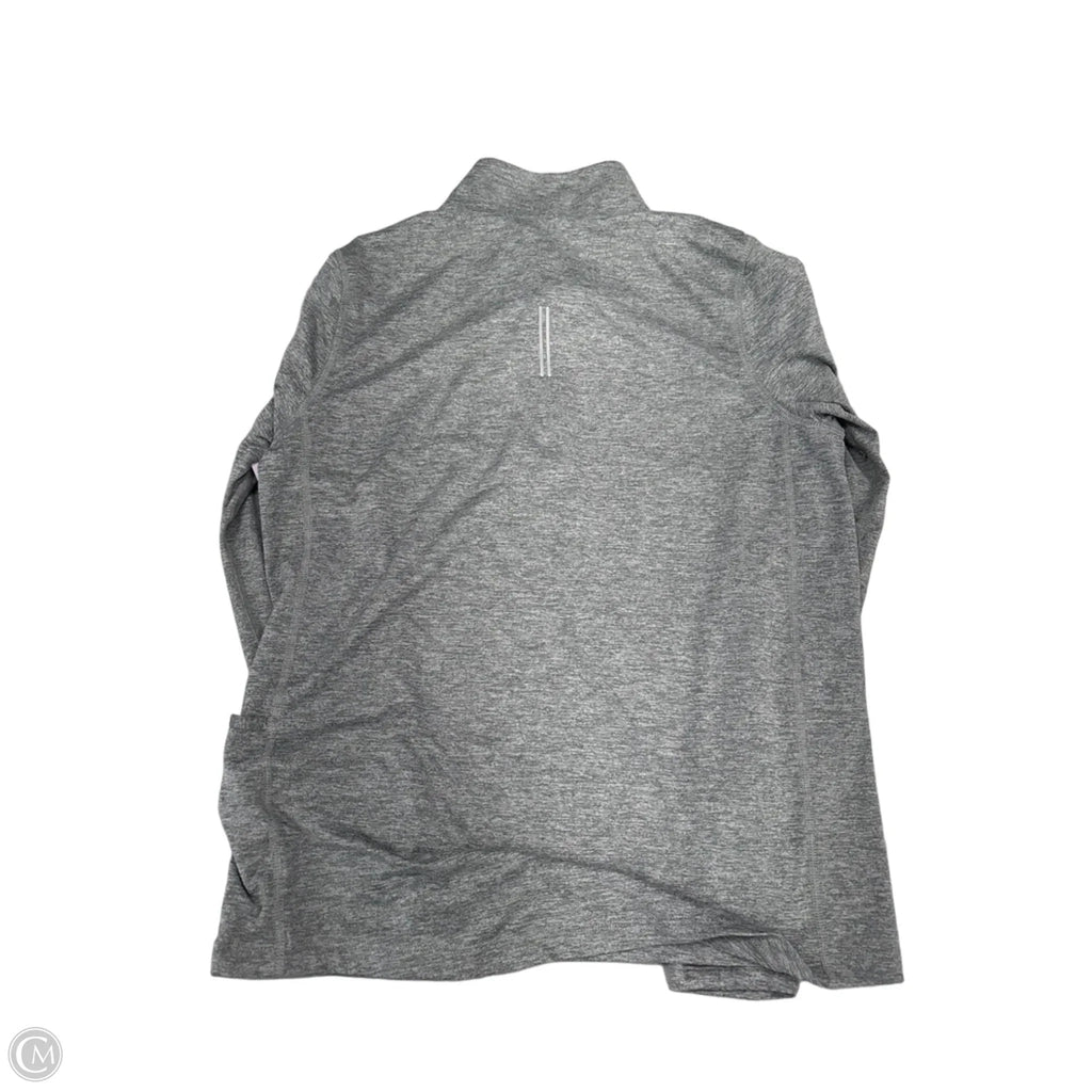 Athletic Top Long Sleeve Collar By Nike In Grey, Size: S