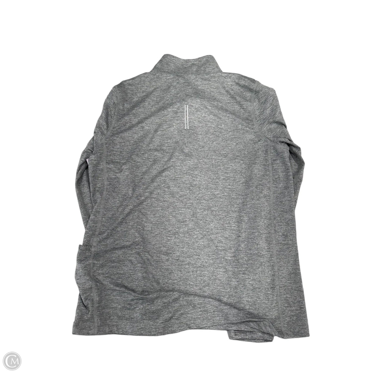 Athletic Top Long Sleeve Collar By Nike In Grey, Size: S