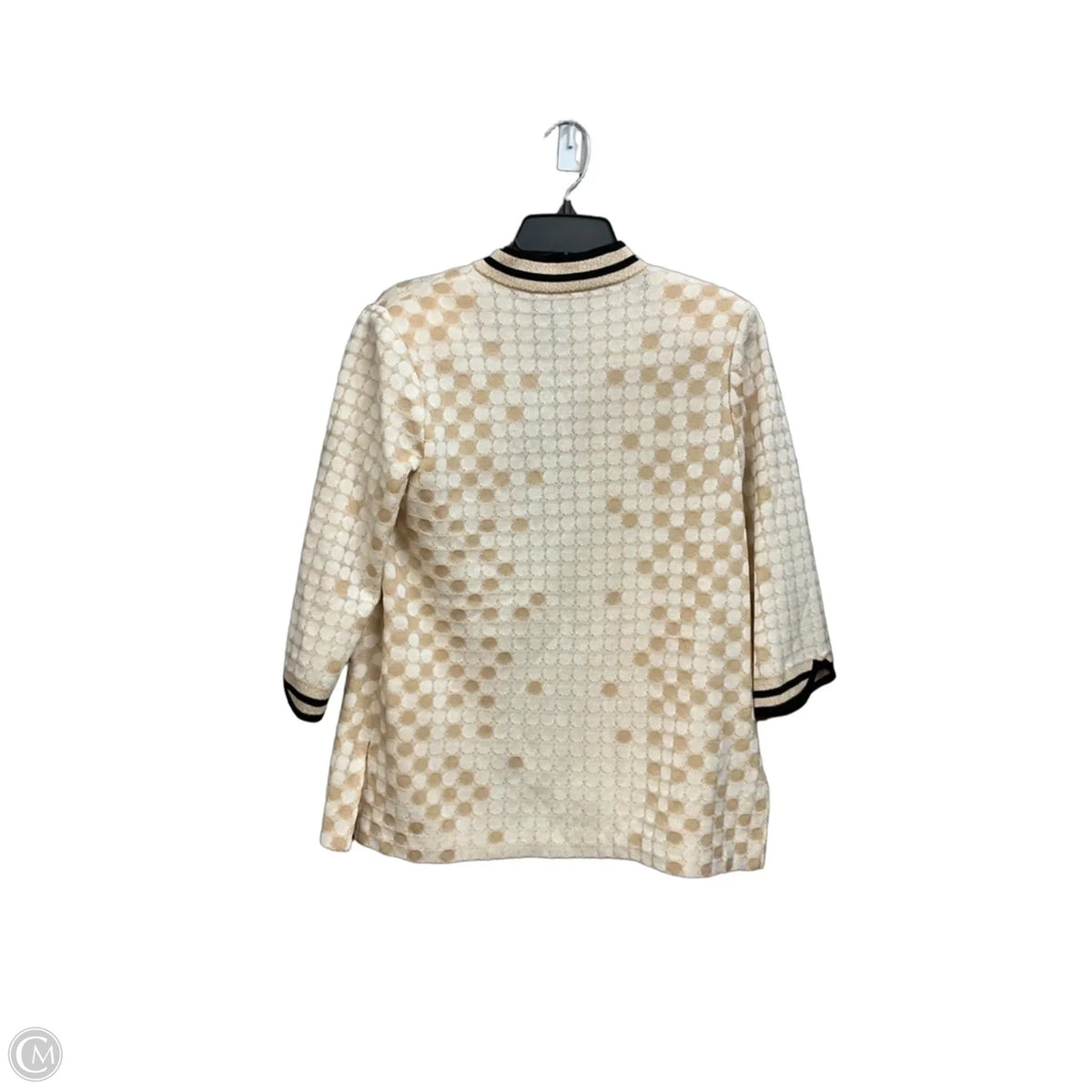 Cardigan By Ming Wang In Cream & Tan, Size: M