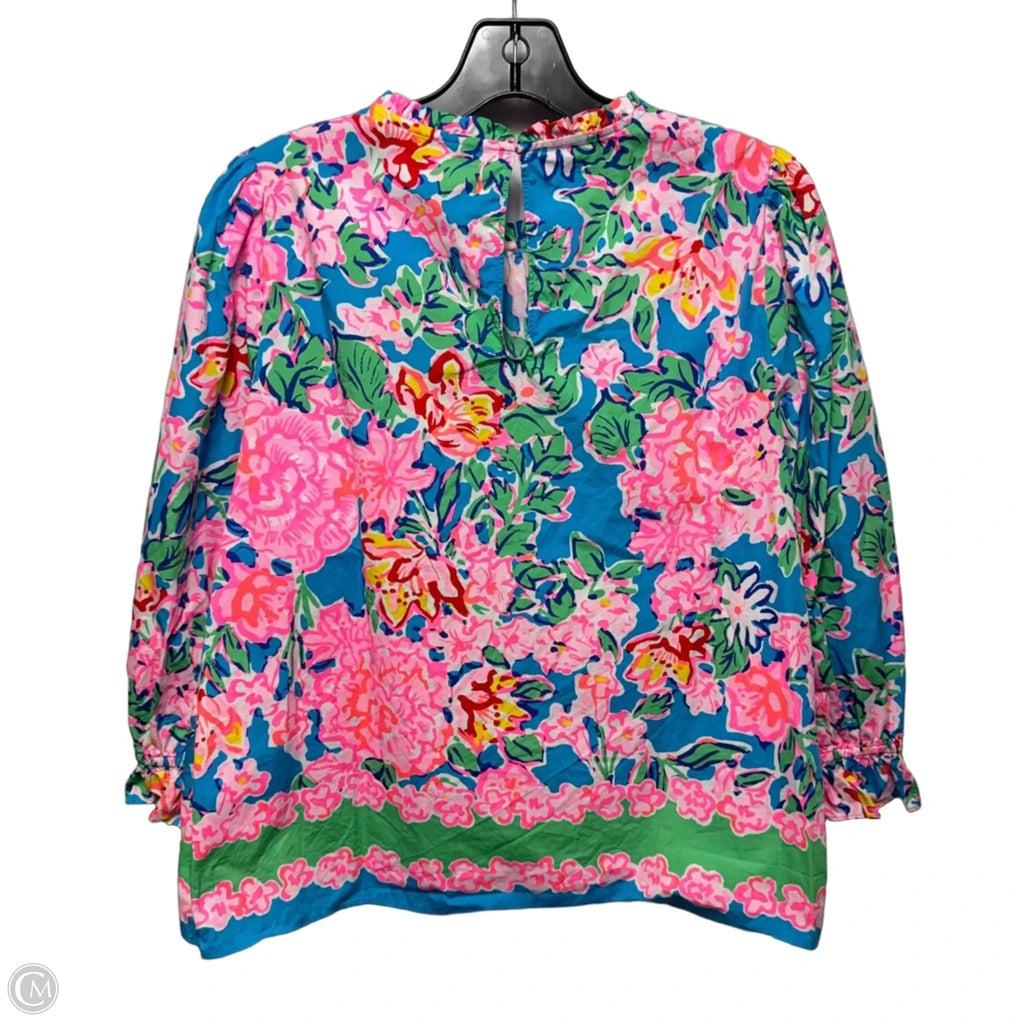 Top Long Sleeve Designer By Lilly Pulitzer In Floral Print, Size: S