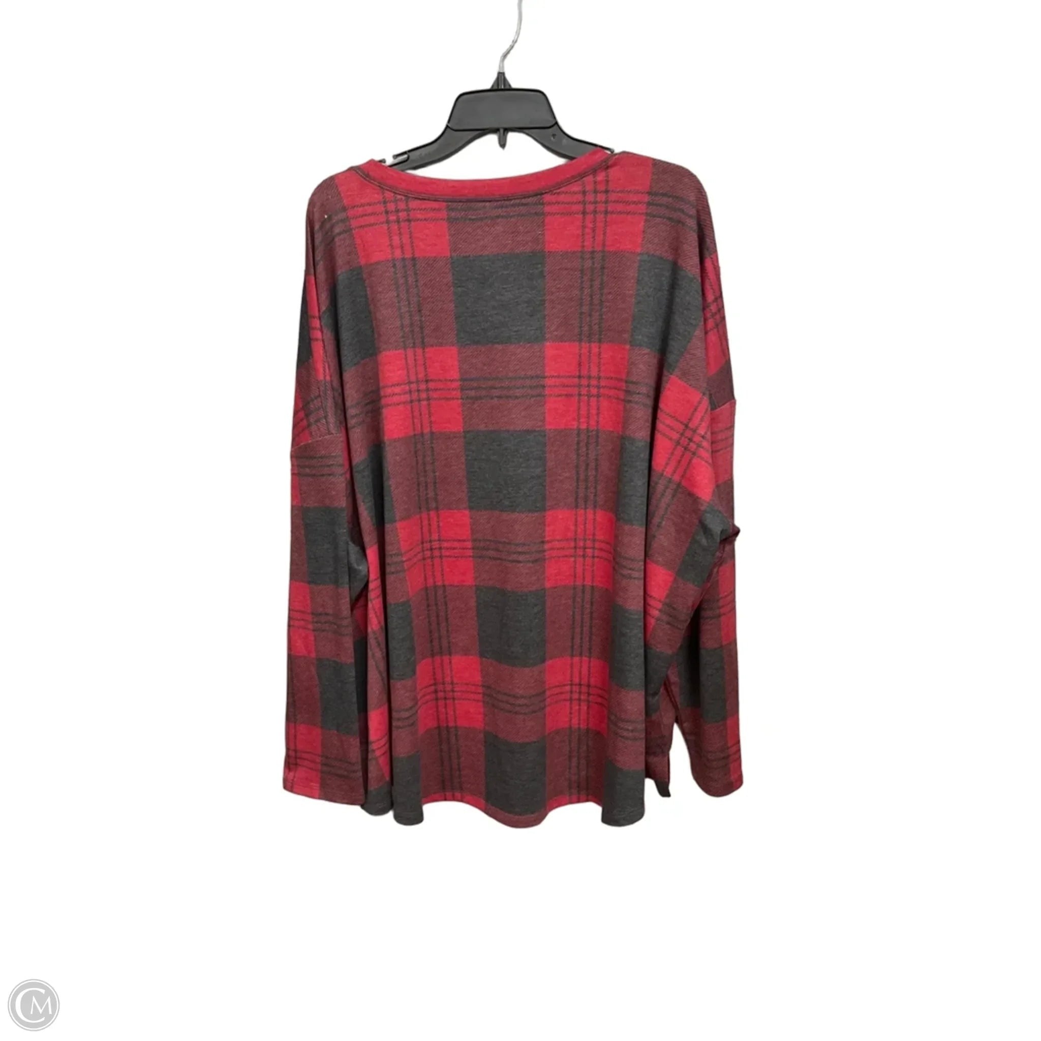 Top Long Sleeve By Maurices In Black & Red, Size: 4x