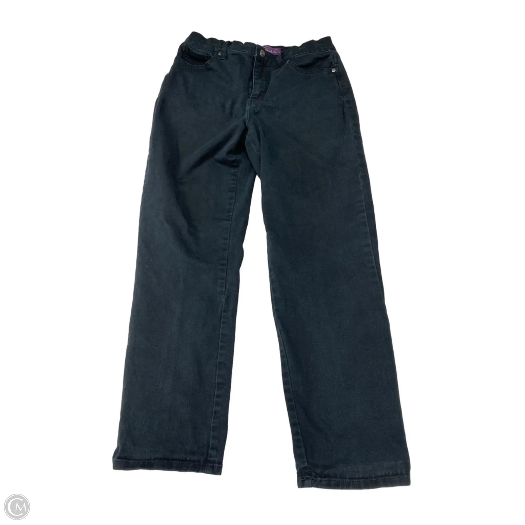 Jeans Straight By Gloria Vanderbilt In Black Denim, Size: 6