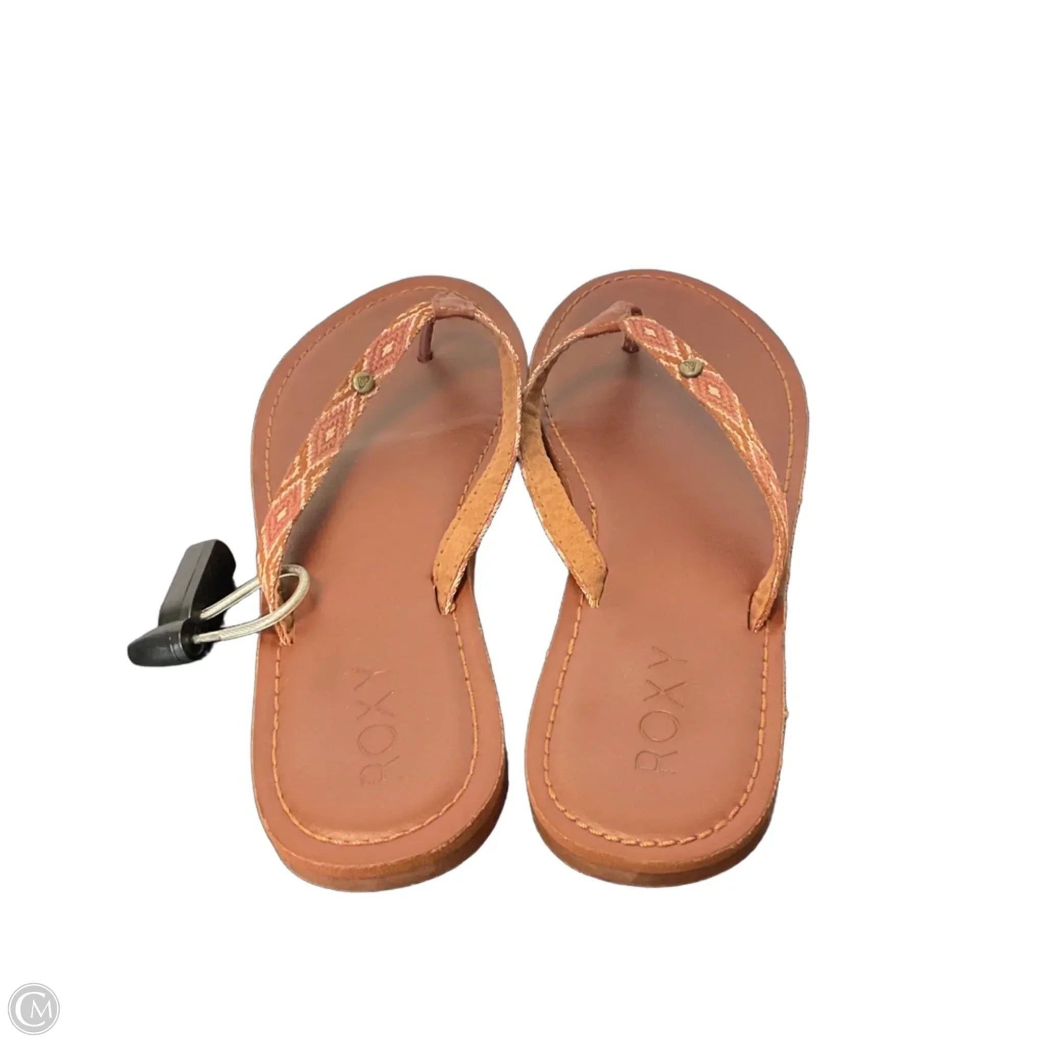 Sandals Flip Flops By Roxy In Brown, Size: