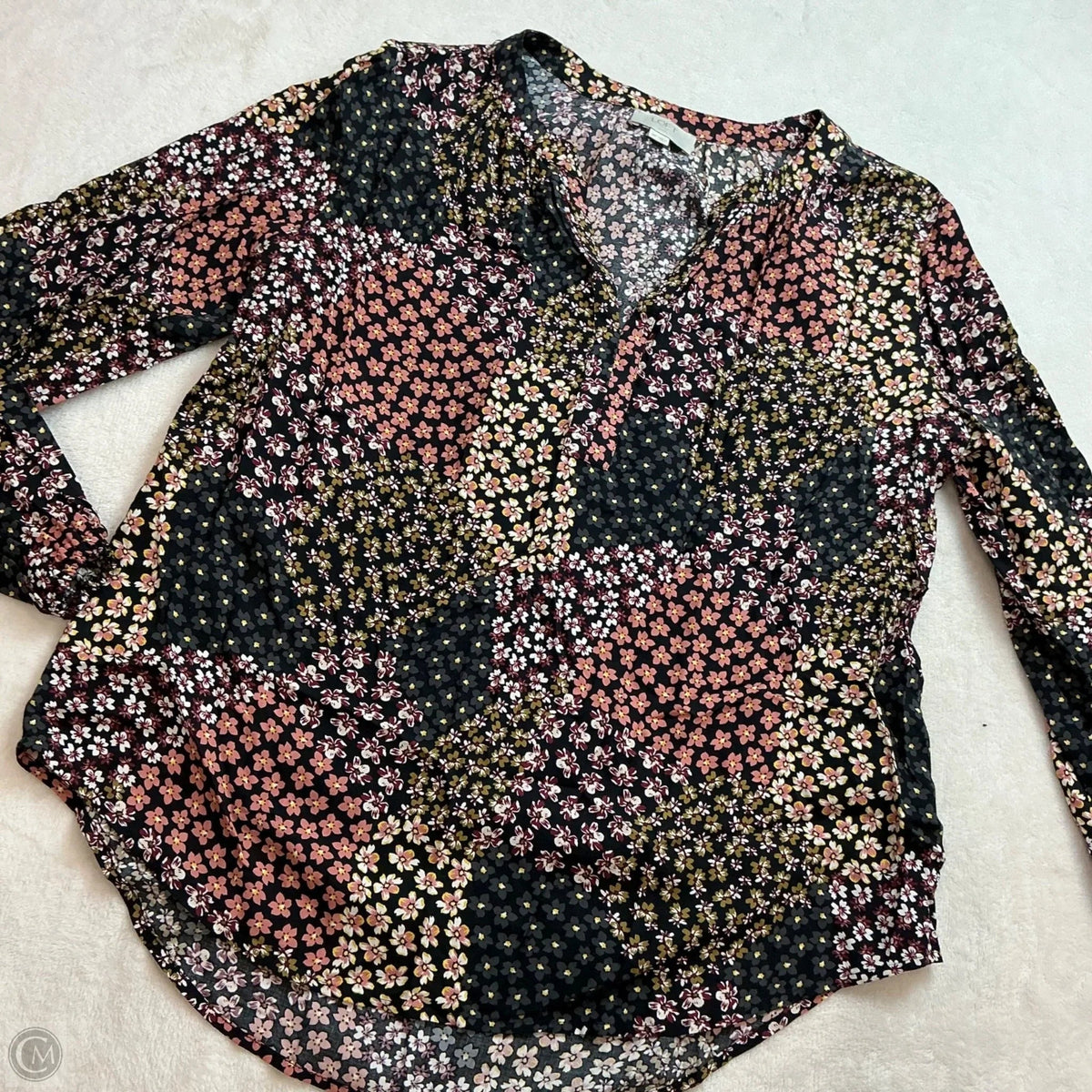 Top Long Sleeve By Loft In Floral Print, Size: Mp