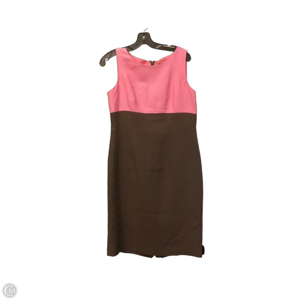 Dress Work By Kasper In Brown & Pink, Size: M