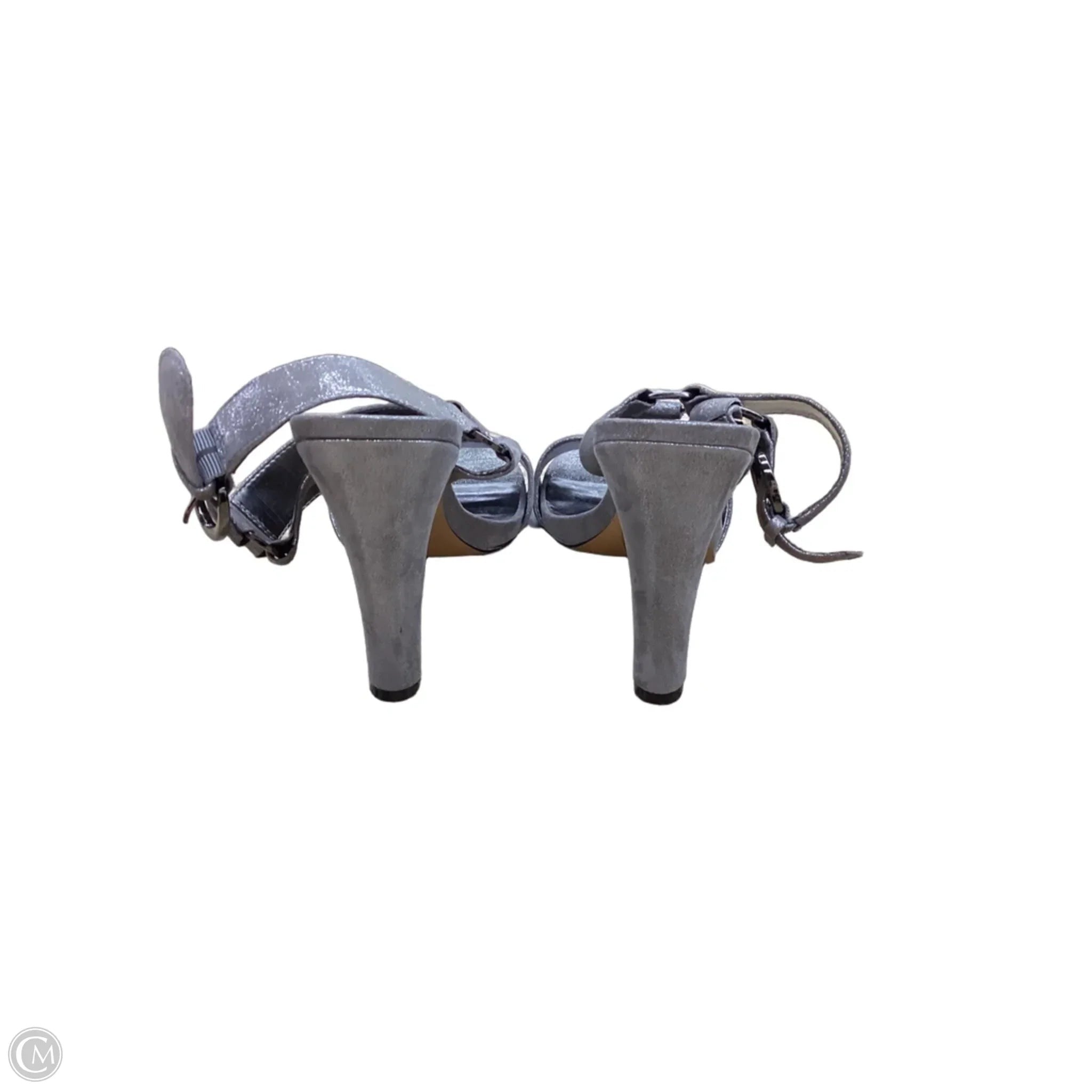 Sandals Designer By Karl Lagerfeld In Silver, Size: 9.5