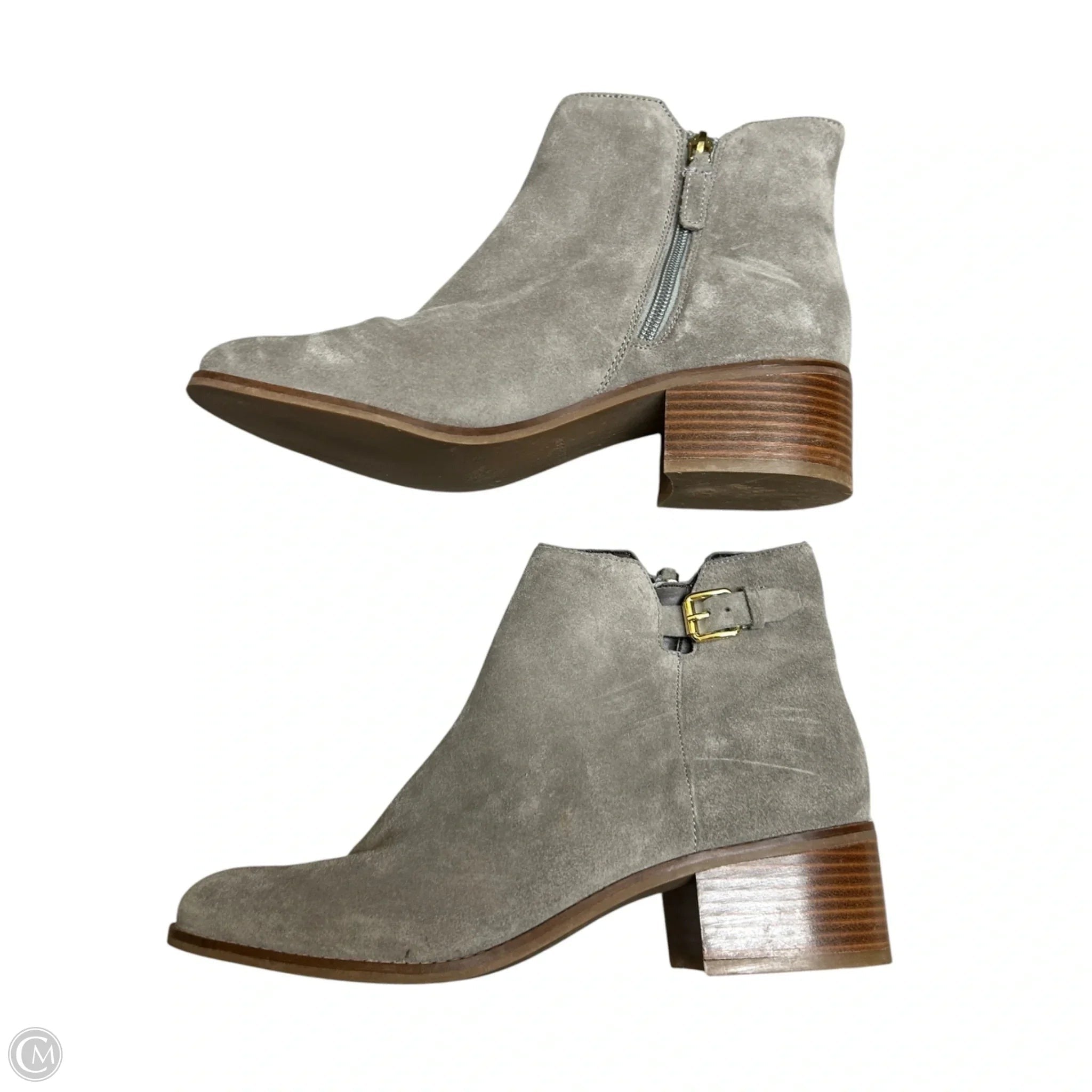 Boots Ankle Heels By Cole-haan In Grey, Size: 9.5