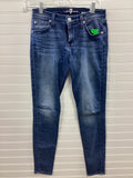 Jeans Skinny By 7 For All Mankind In Blue Denim, Size:4