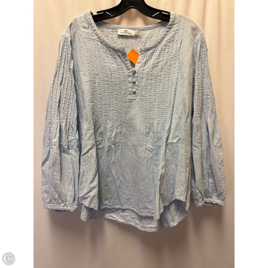 Top Long Sleeve By Vineyard Vines In Blue, Size: Xl