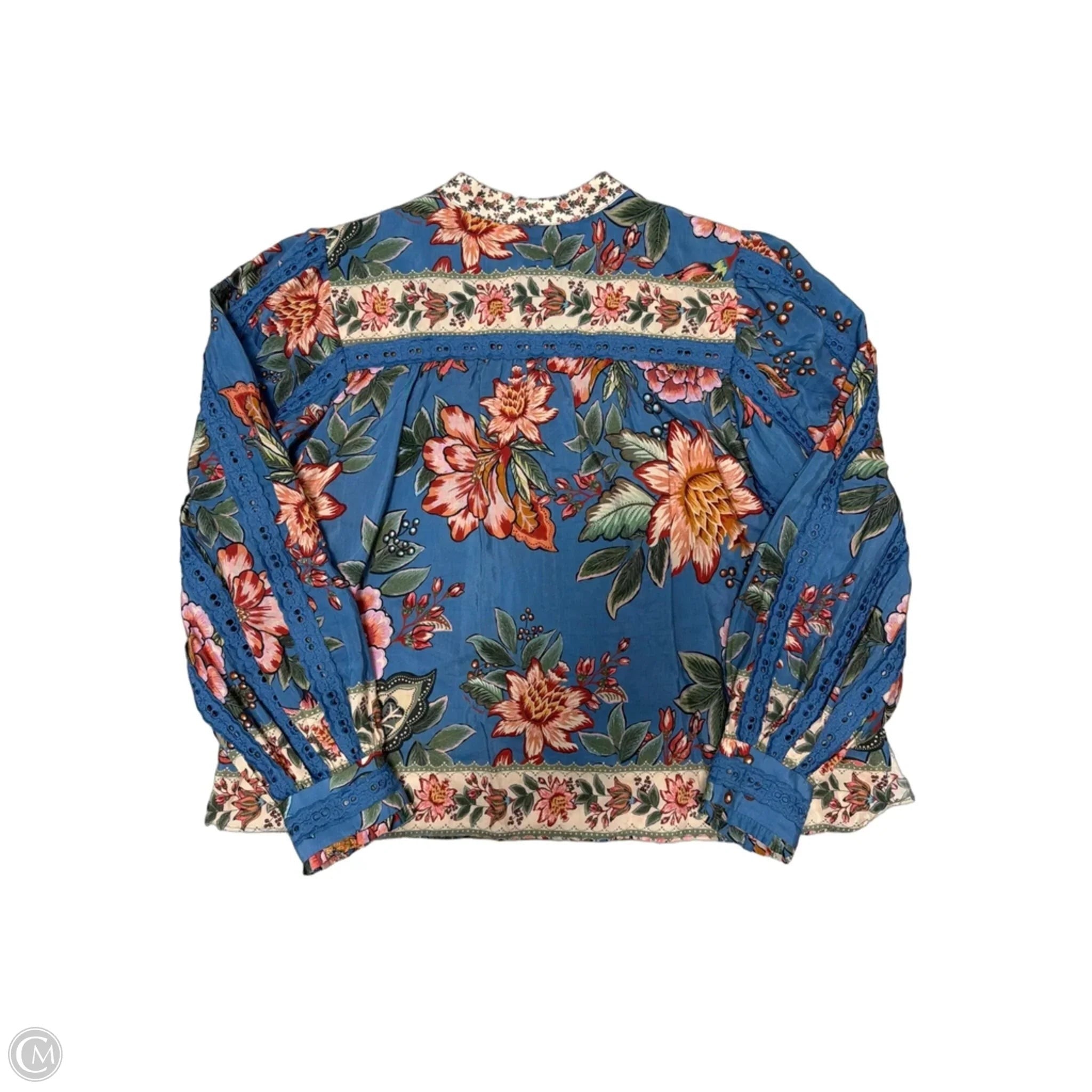 Top Long Sleeve By Anthropologie In Floral Print, Size: S