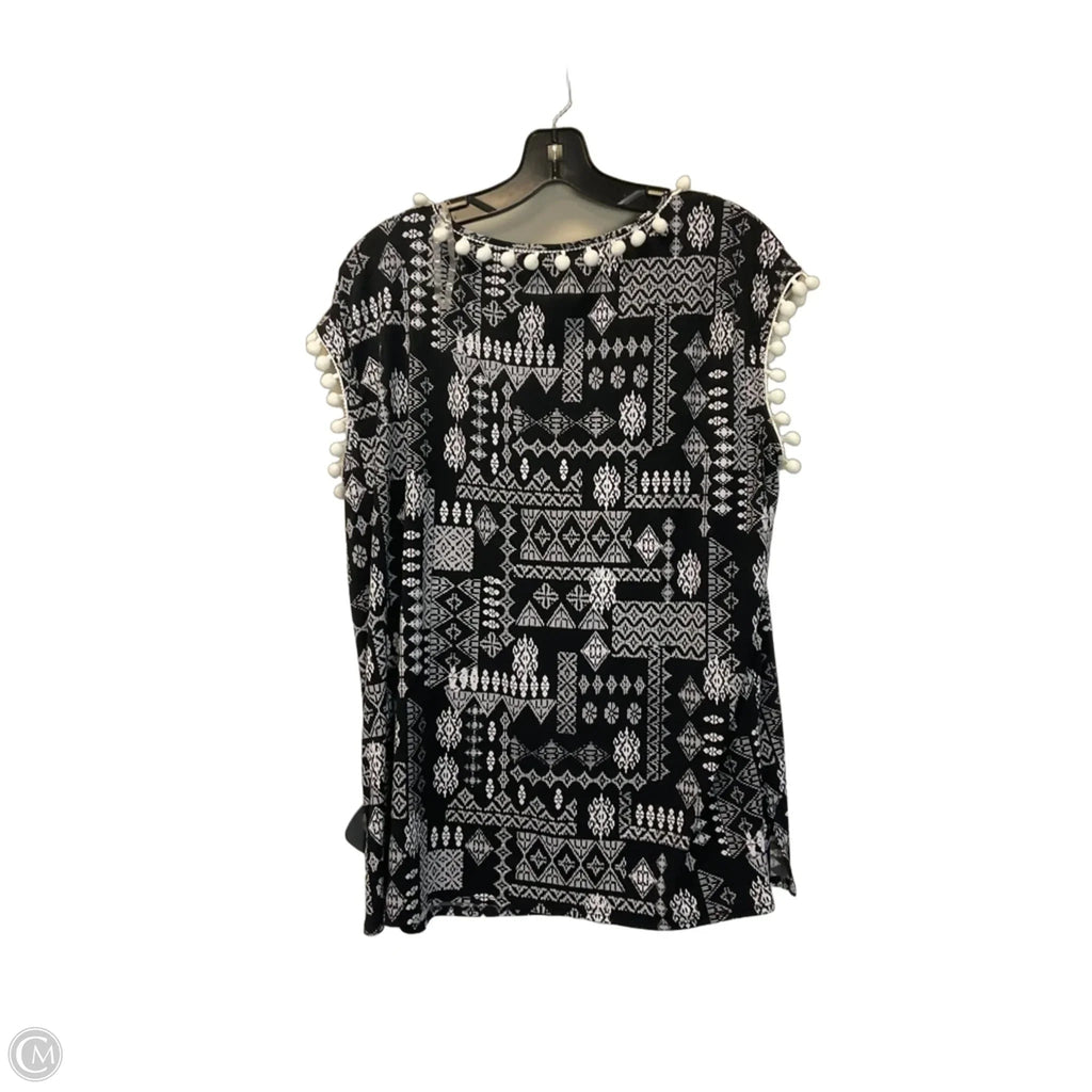 Top Sleeveless By Investments In Black & White, Size: M