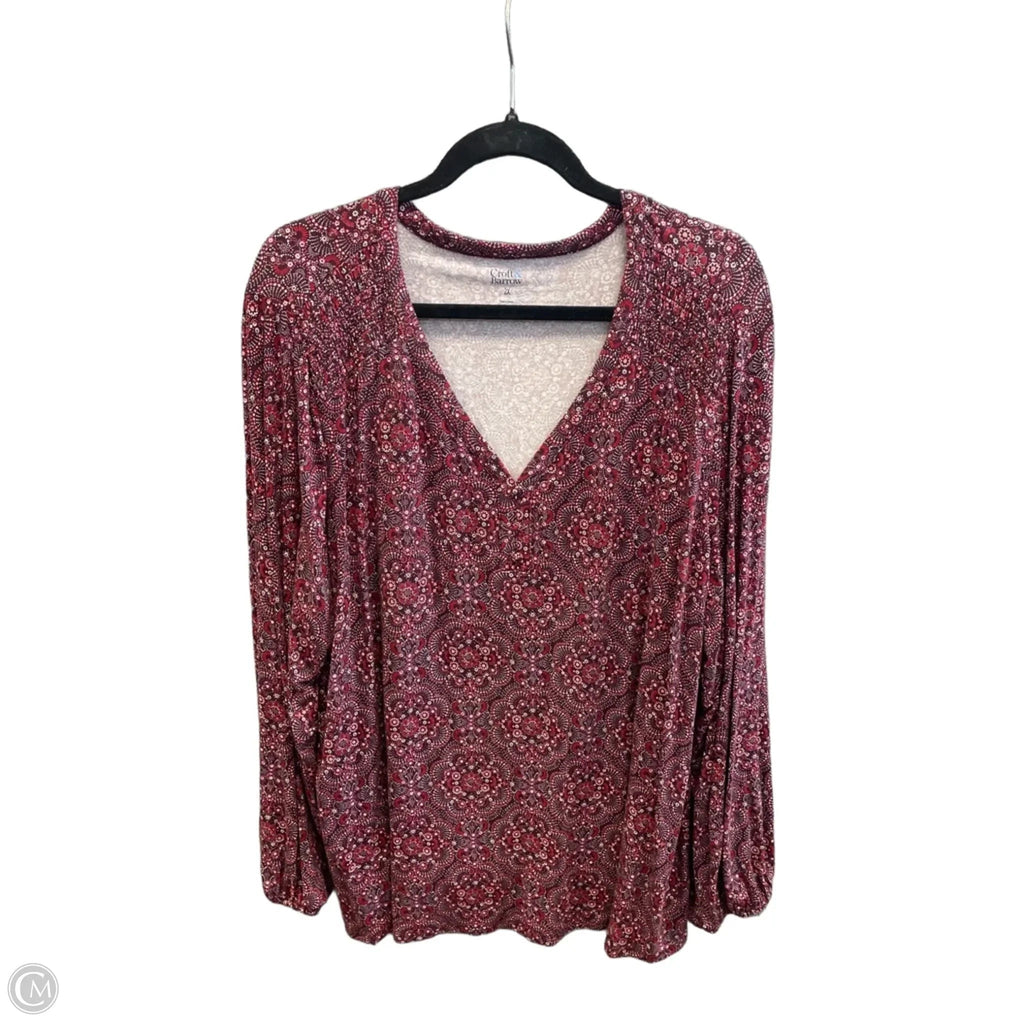 Top Long Sleeve By Croft And Barrow In Purple, Size: 2x