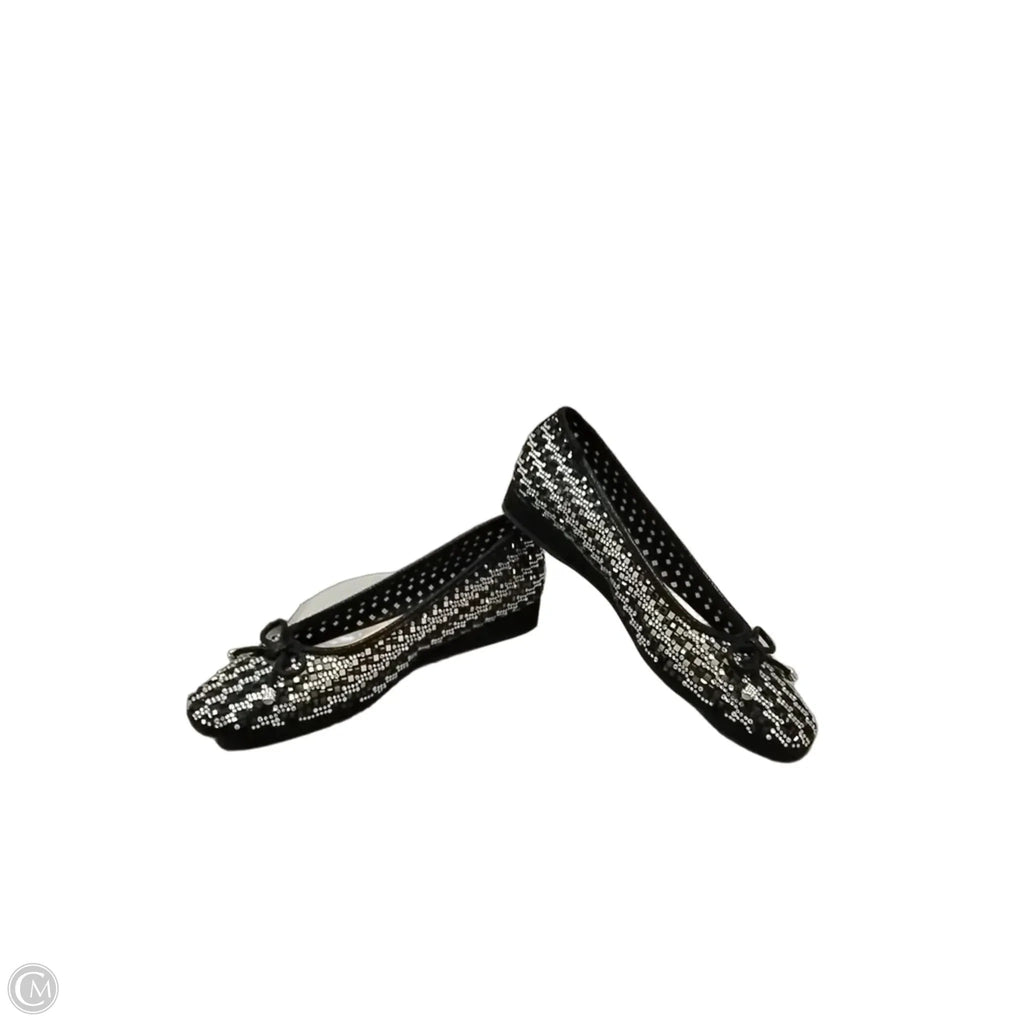 Shoes Flats By Alex Marie In Black & Silver, Size: 8.5