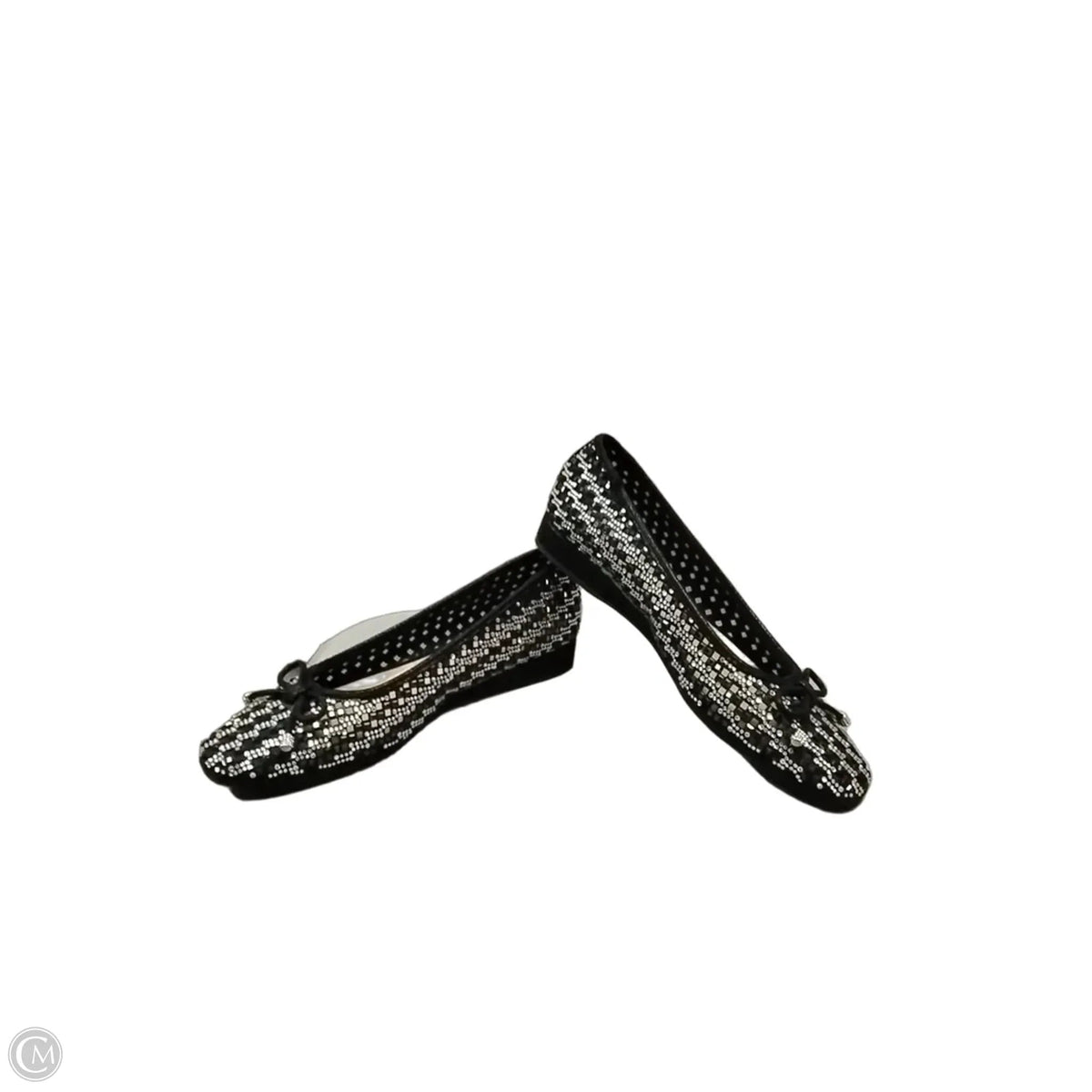 Shoes Flats By Alex Marie In Black & Silver, Size: 8.5