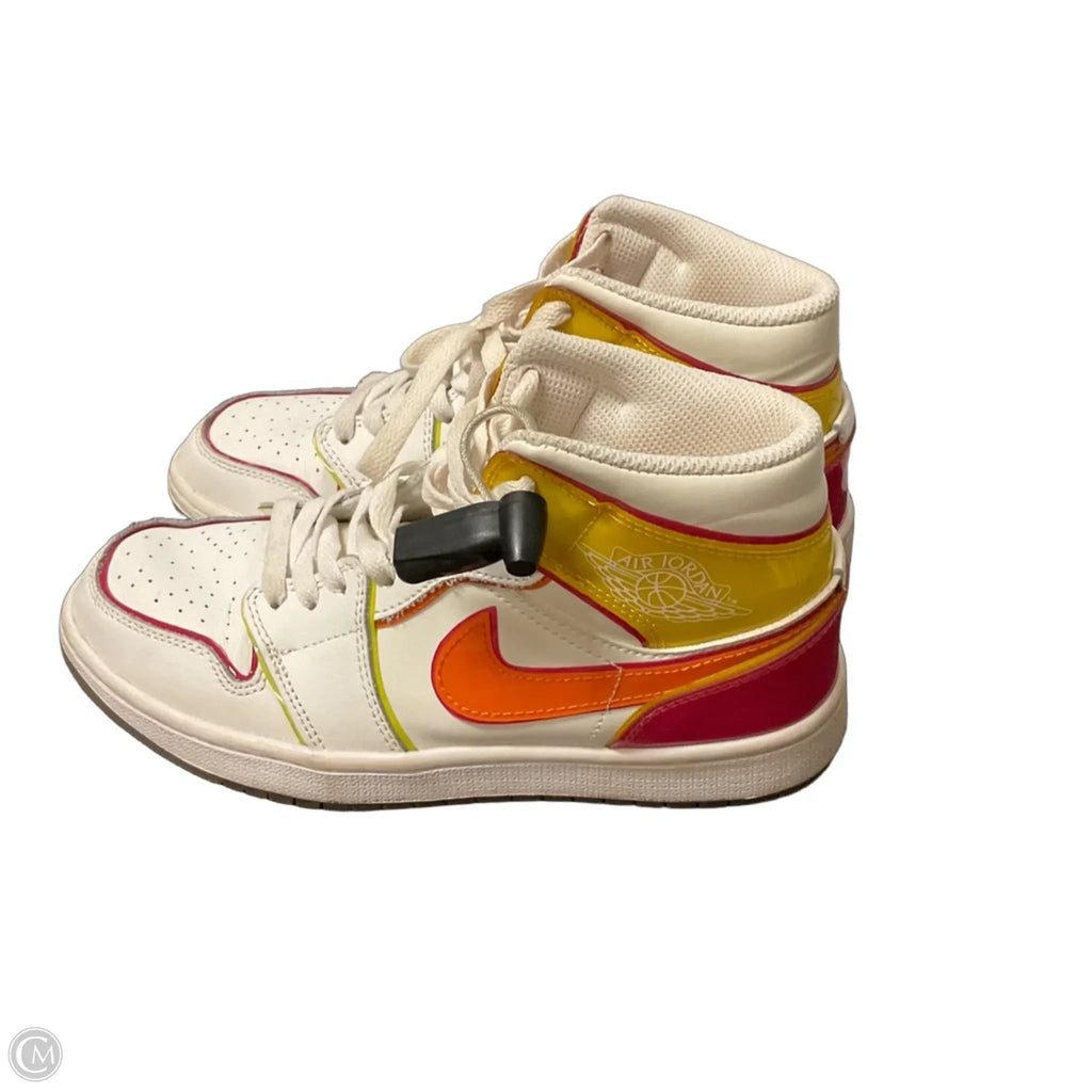 Shoes Luxury Designer By Jordan In Orange & Pink, Size: 9