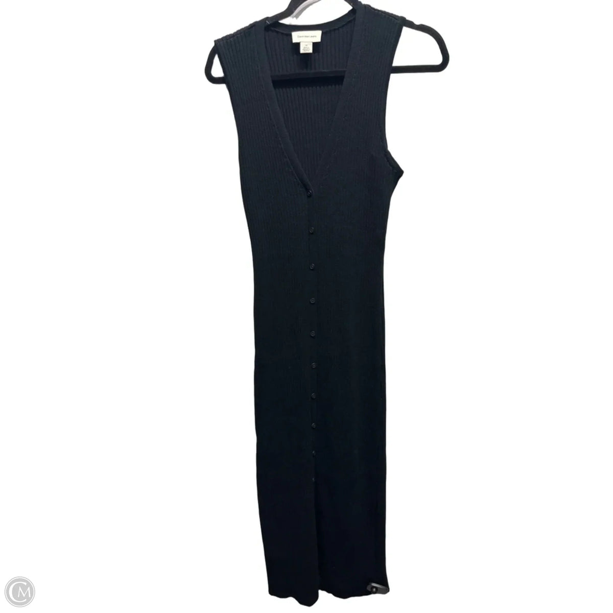 Dress Casual Midi By Calvin Klein In Black, Size: L