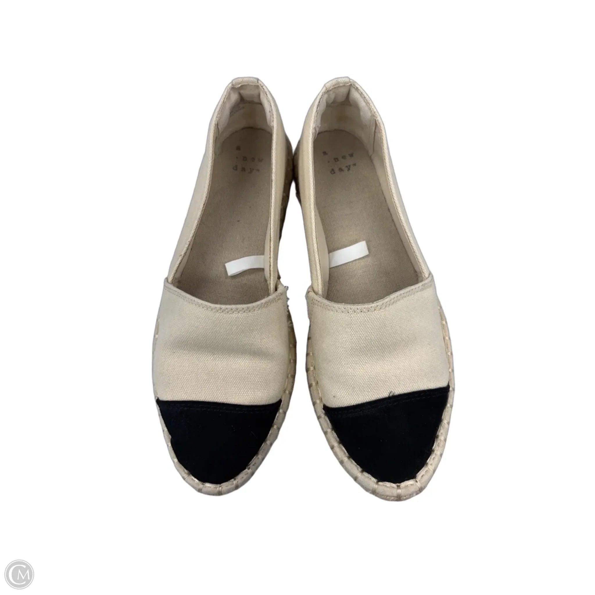 Shoes Flats By A New Day In Black & Cream, Size: 8.5