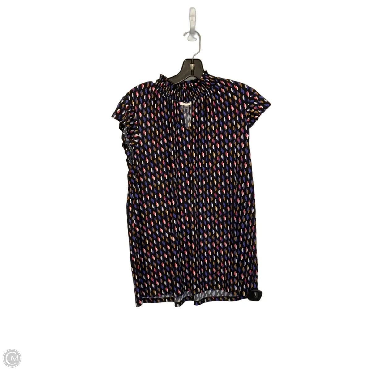 Top Short Sleeve By Anne Klein In Black & Pink, Size: L
