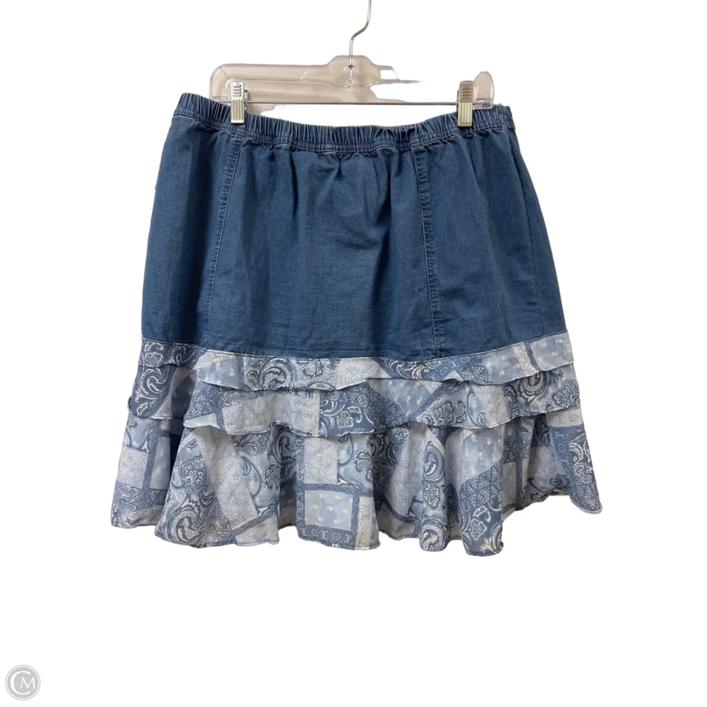 Skirt Mini & Short By Cato In Blue Denim, Size: 14