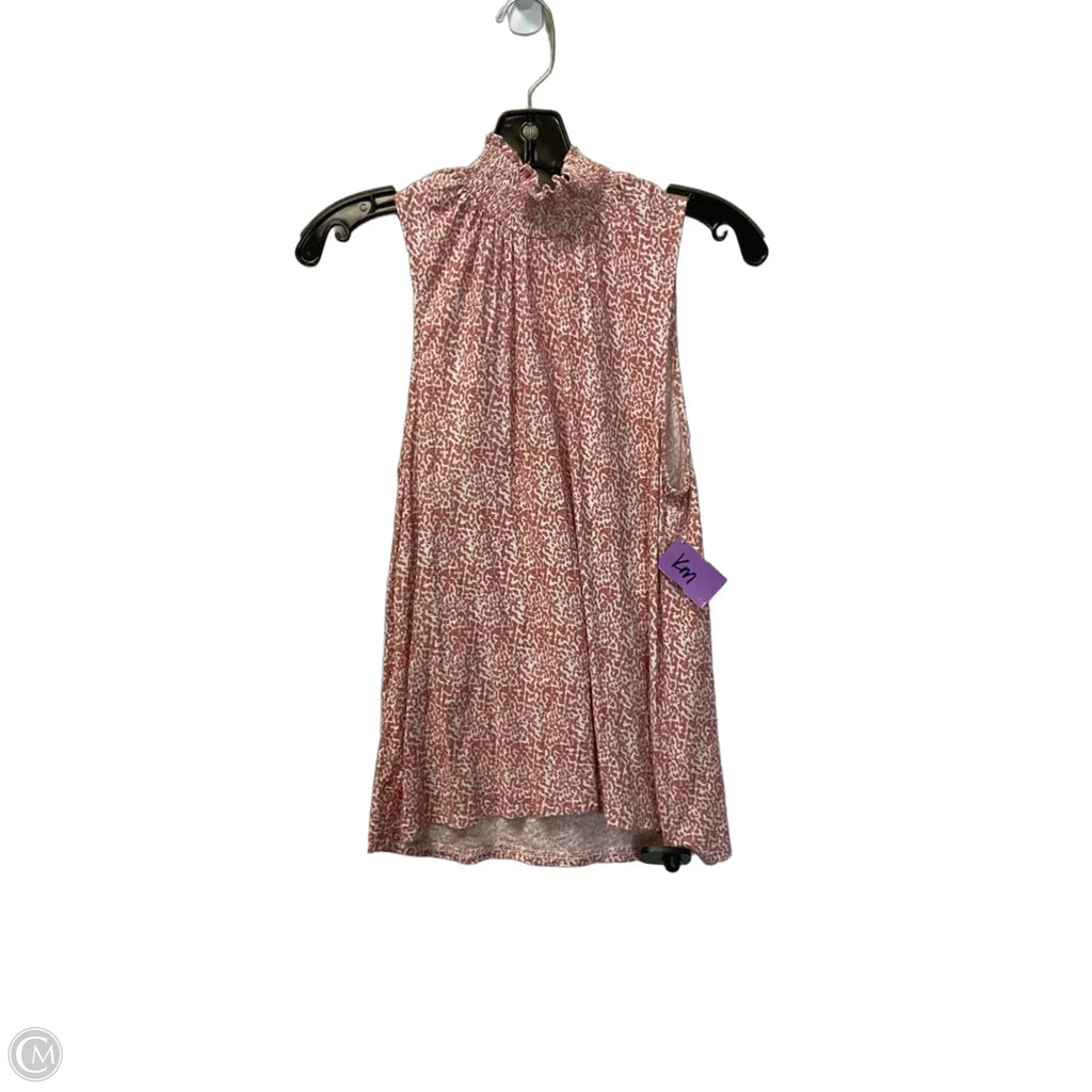 Top Sleeveless By Nation In Pink & White, Size: M
