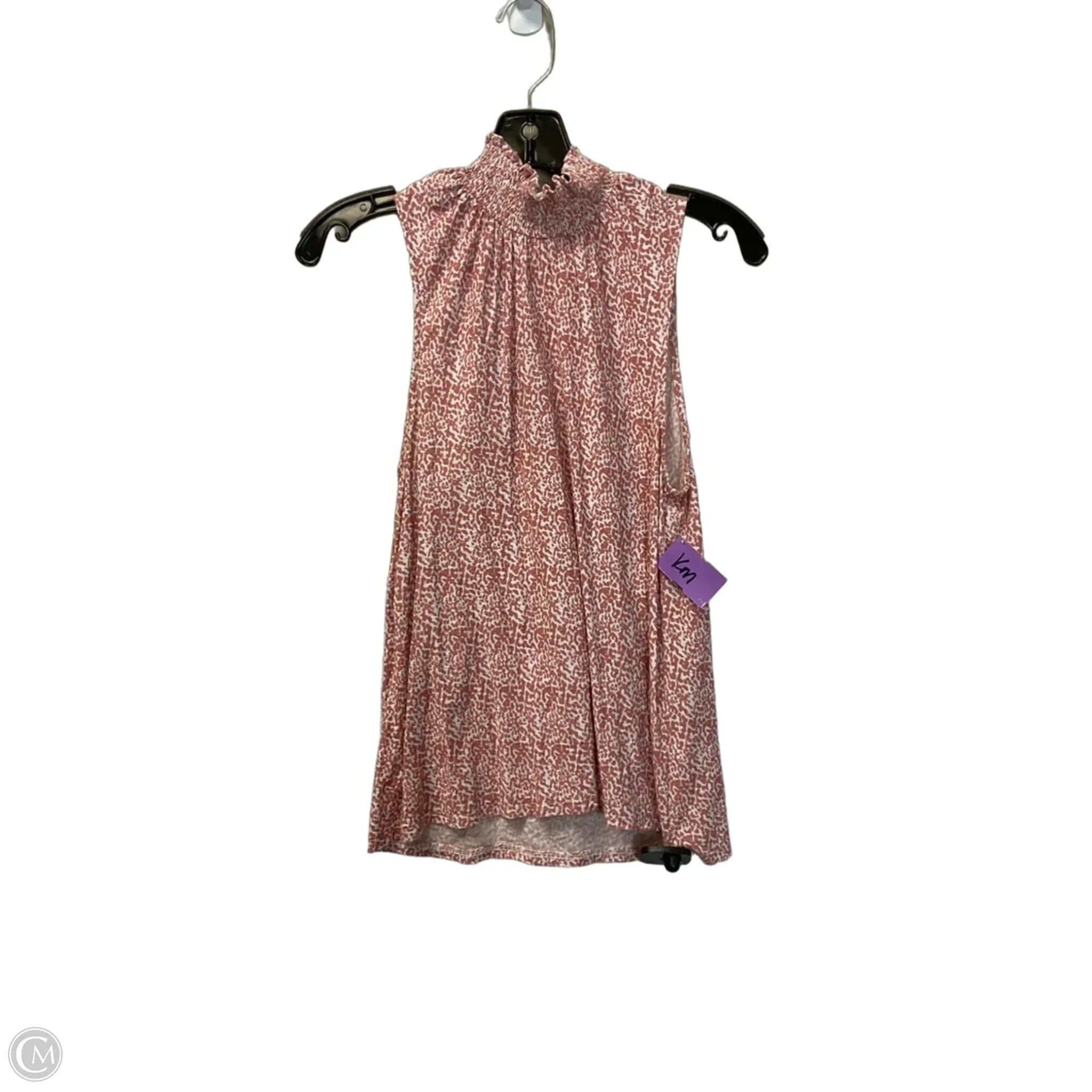 Top Sleeveless By Nation In Pink & White, Size: M