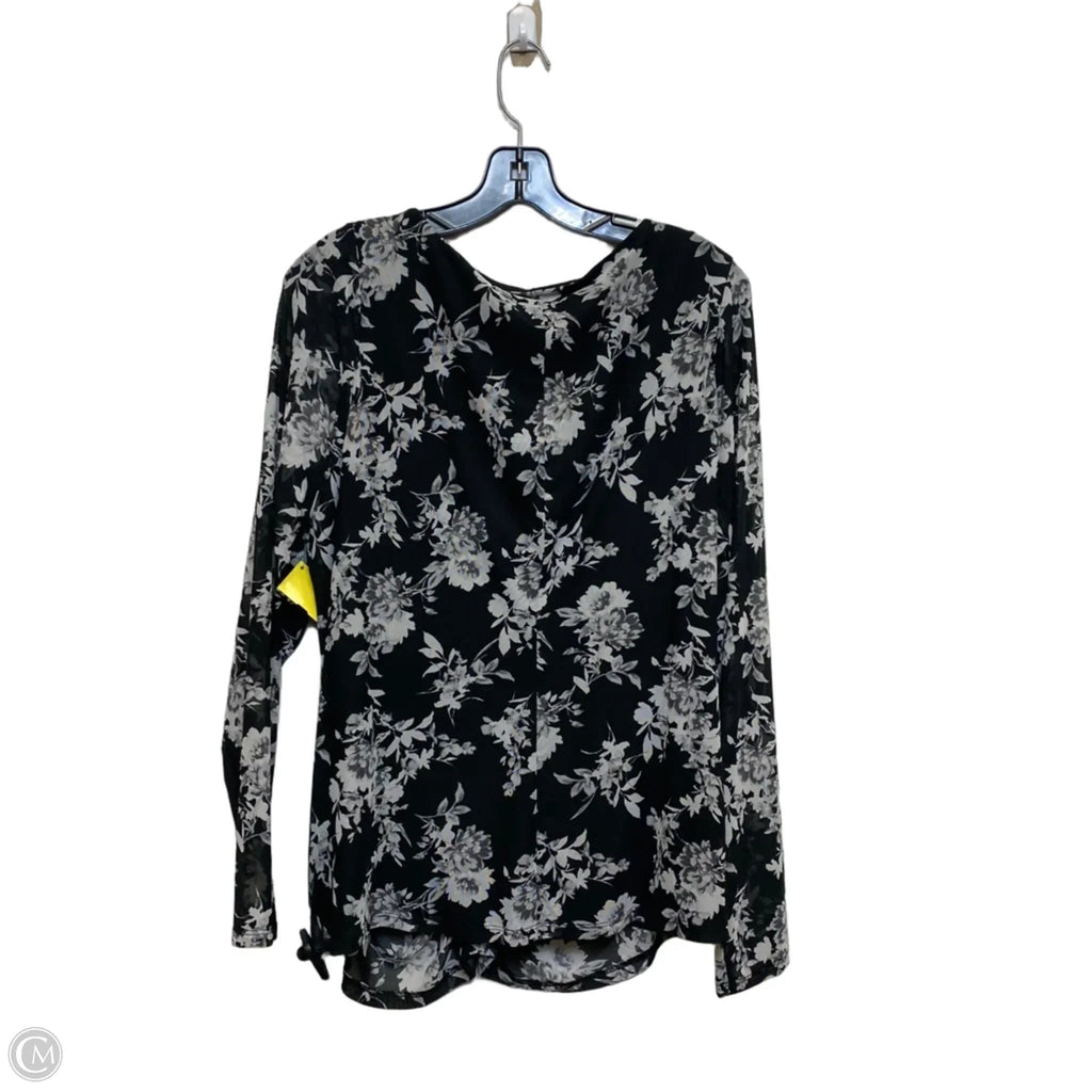 Top Long Sleeve By Lane Bryant In Black & White, Size: 1x