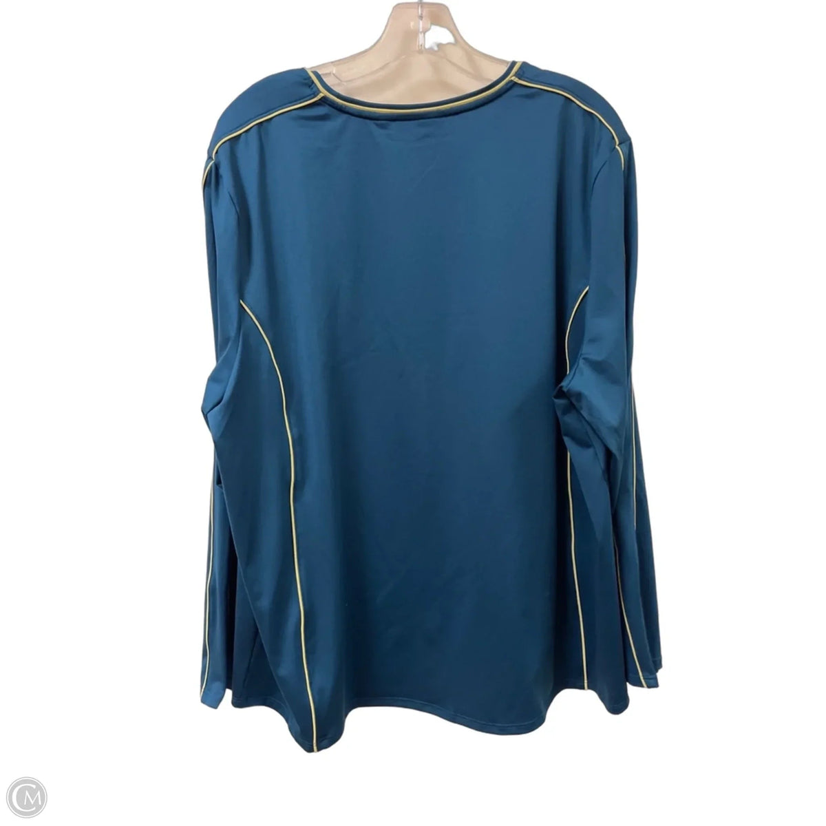 Athletic Top Long Sleeve Crewneck By Chicos In Blue, Size: 1x