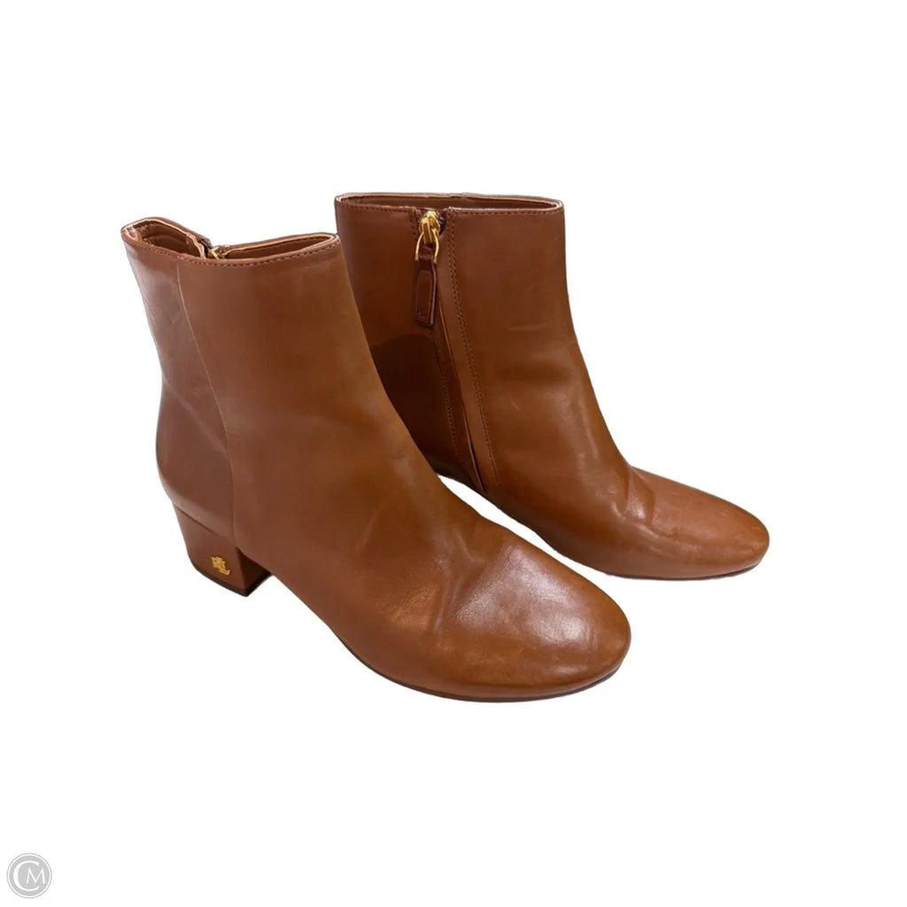 Boots Ankle Heels By Lauren By Ralph Lauren In Brown, Size: 6.5