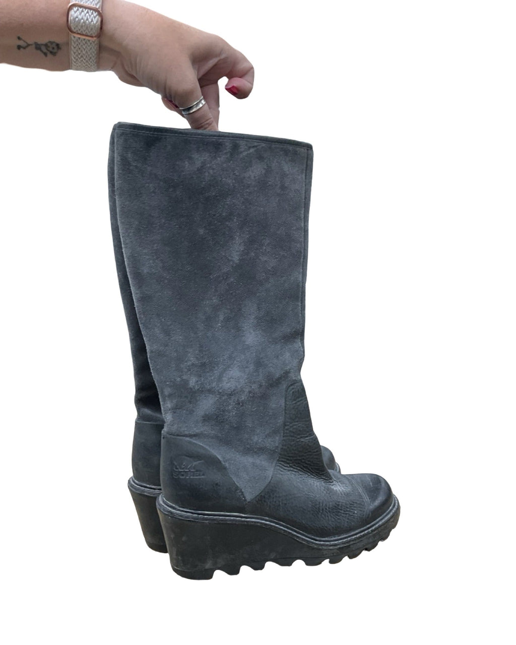 Boots Mid-Calf Heels By Sorel In Grey, Size:7