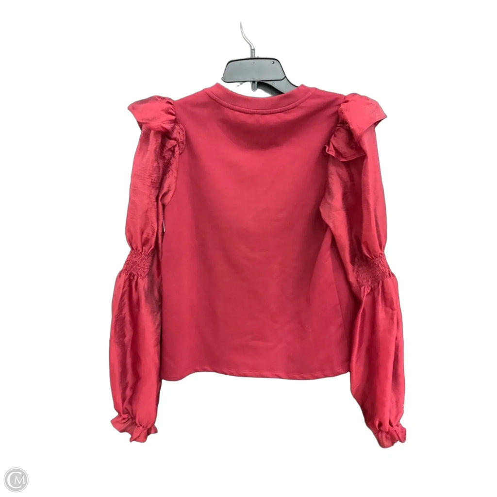 Top Long Sleeve By Anthropologie In Maroon, Size: Xs