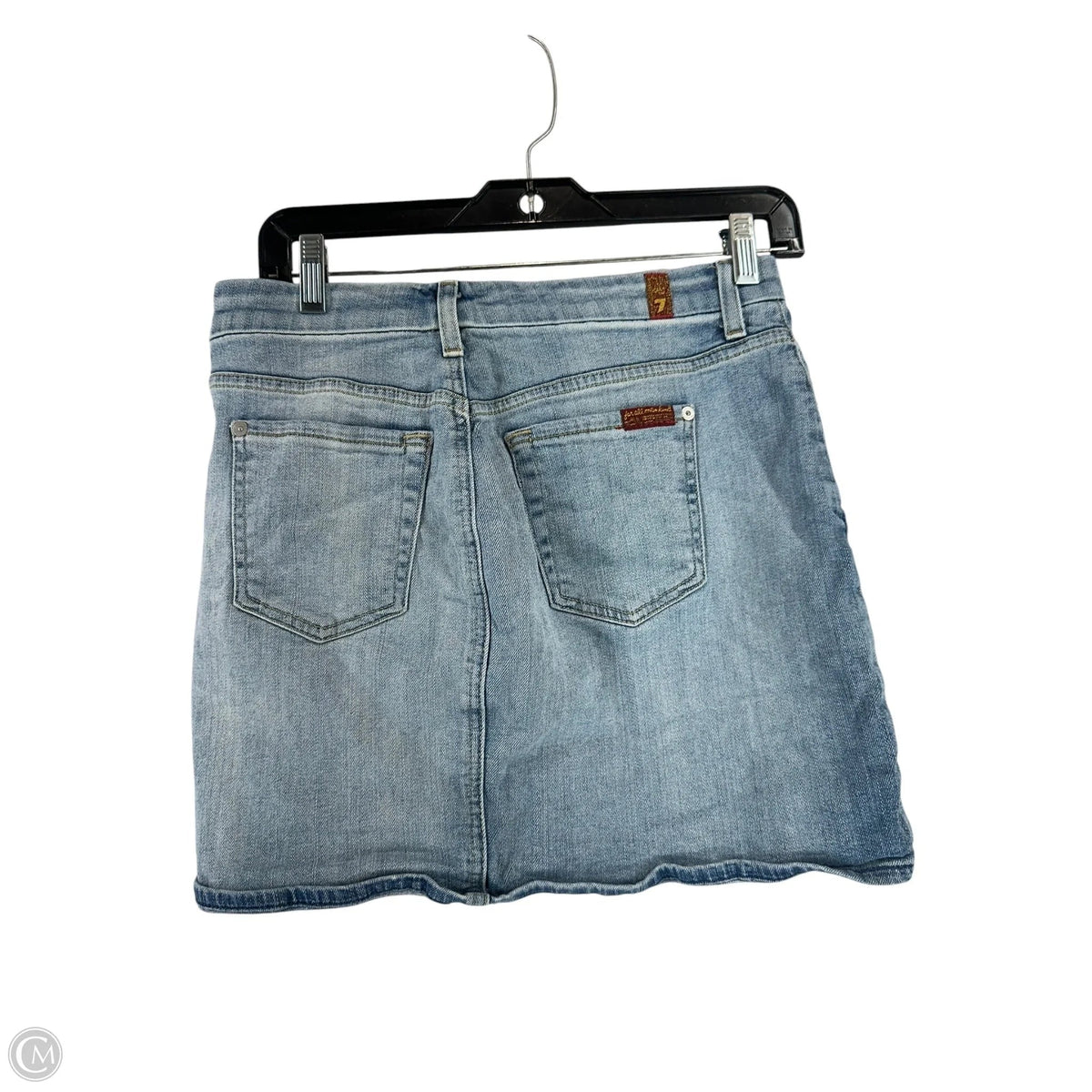 Skirt Mini & Short By 7 For All Mankind In Blue Denim, Size: 26