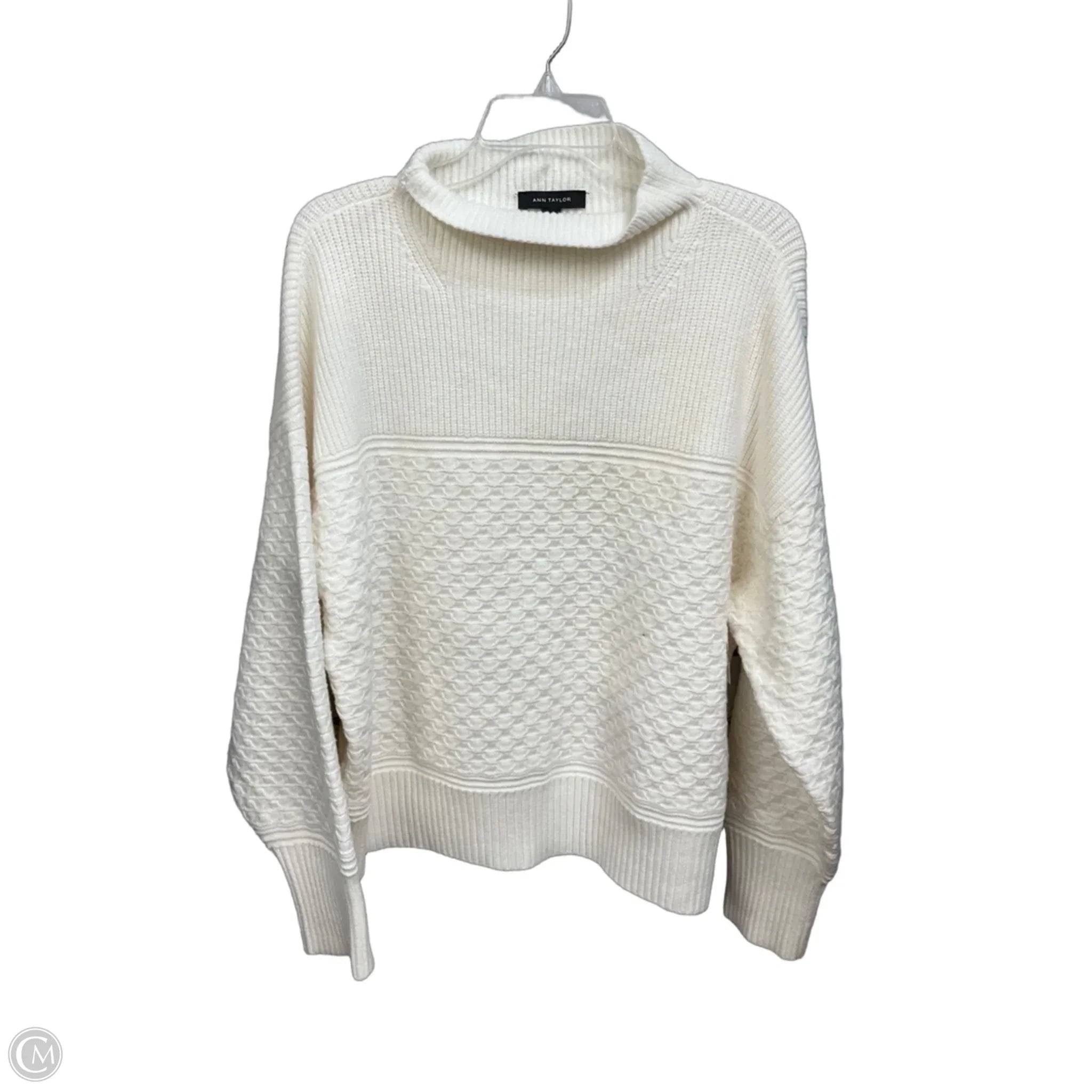 Sweater By Ann Taylor In Cream, Size: Xl