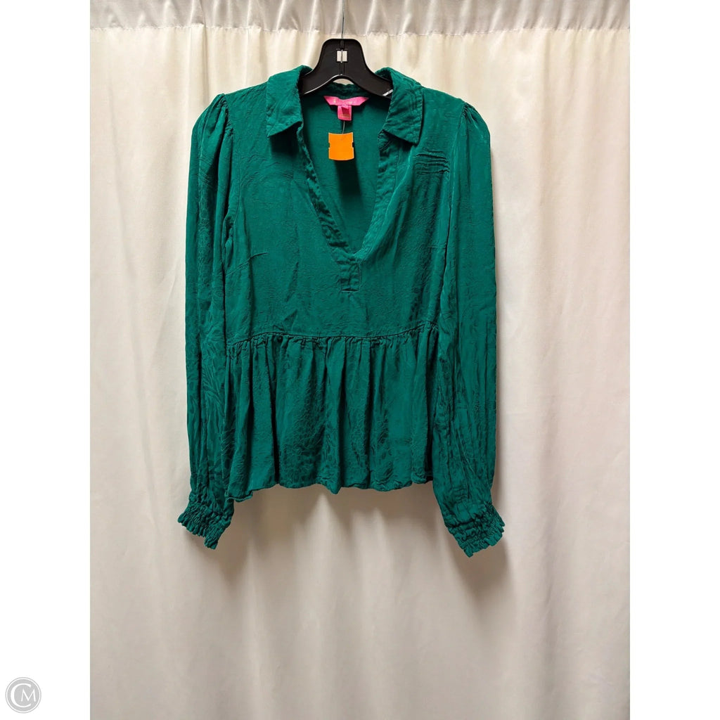 Top Long Sleeve Designer By Lilly Pulitzer In Green, Size: 8