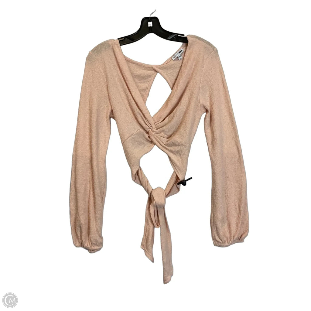 Top Long Sleeve By Fashion Nova In Peach, Size: L
