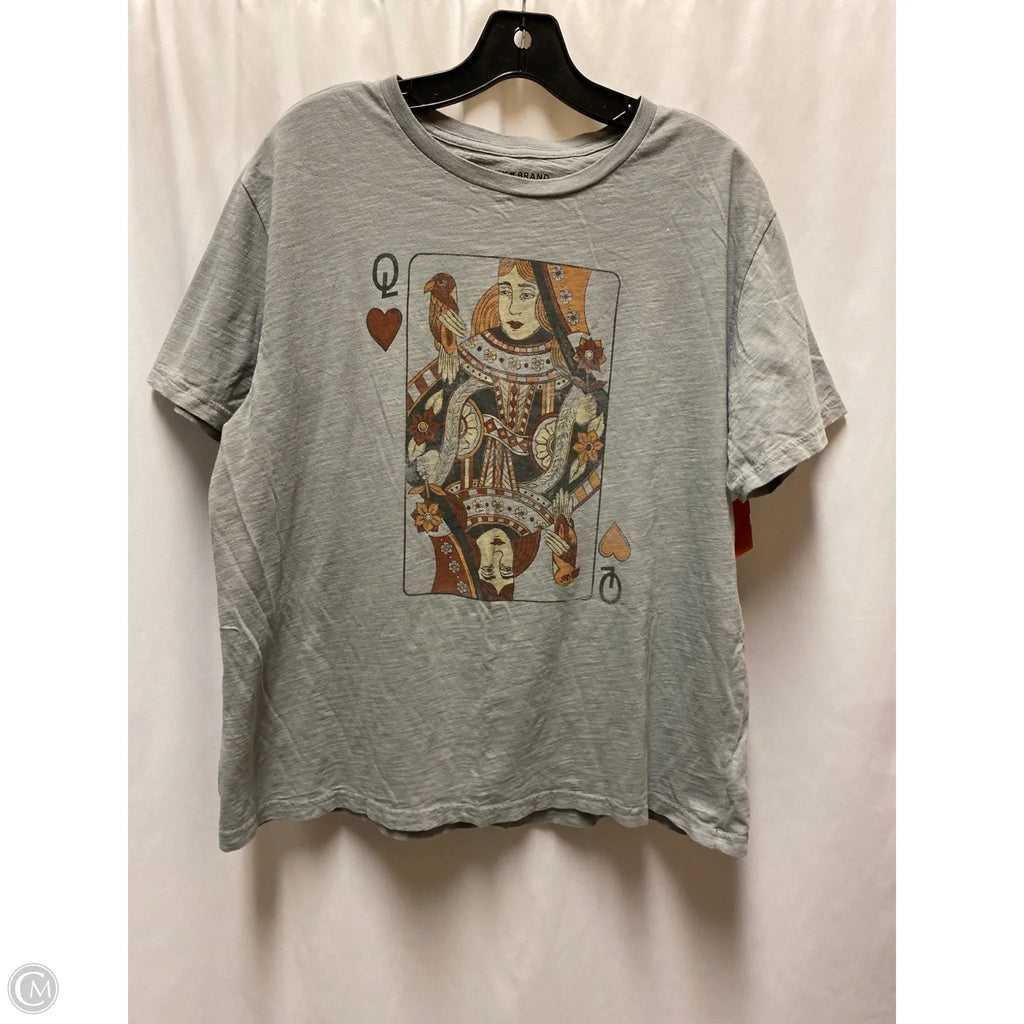 Top Short Sleeve By Lucky Brand In Grey, Size: L