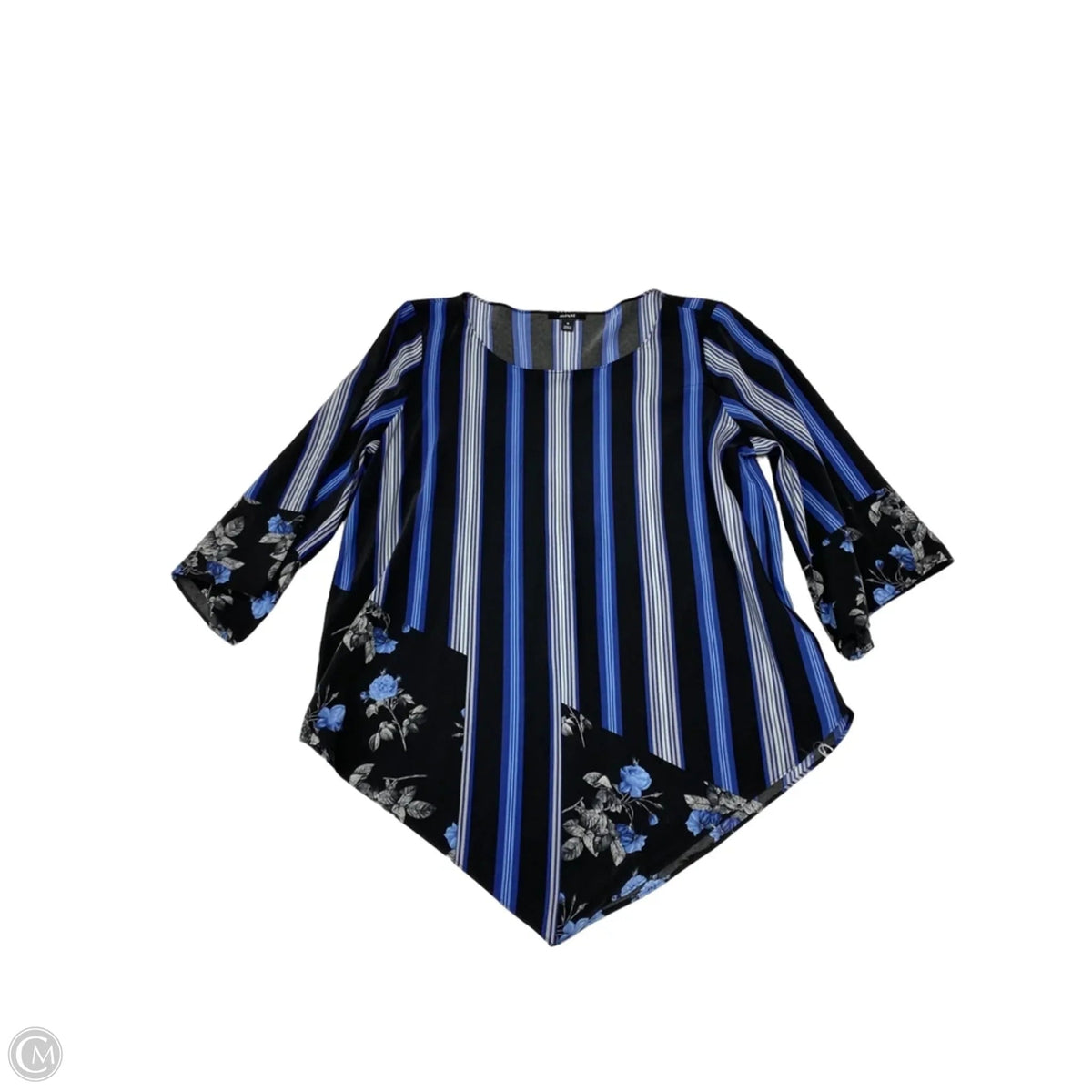 Blouse 3/4 Sleeve By Alfani In Striped Pattern, Size: M