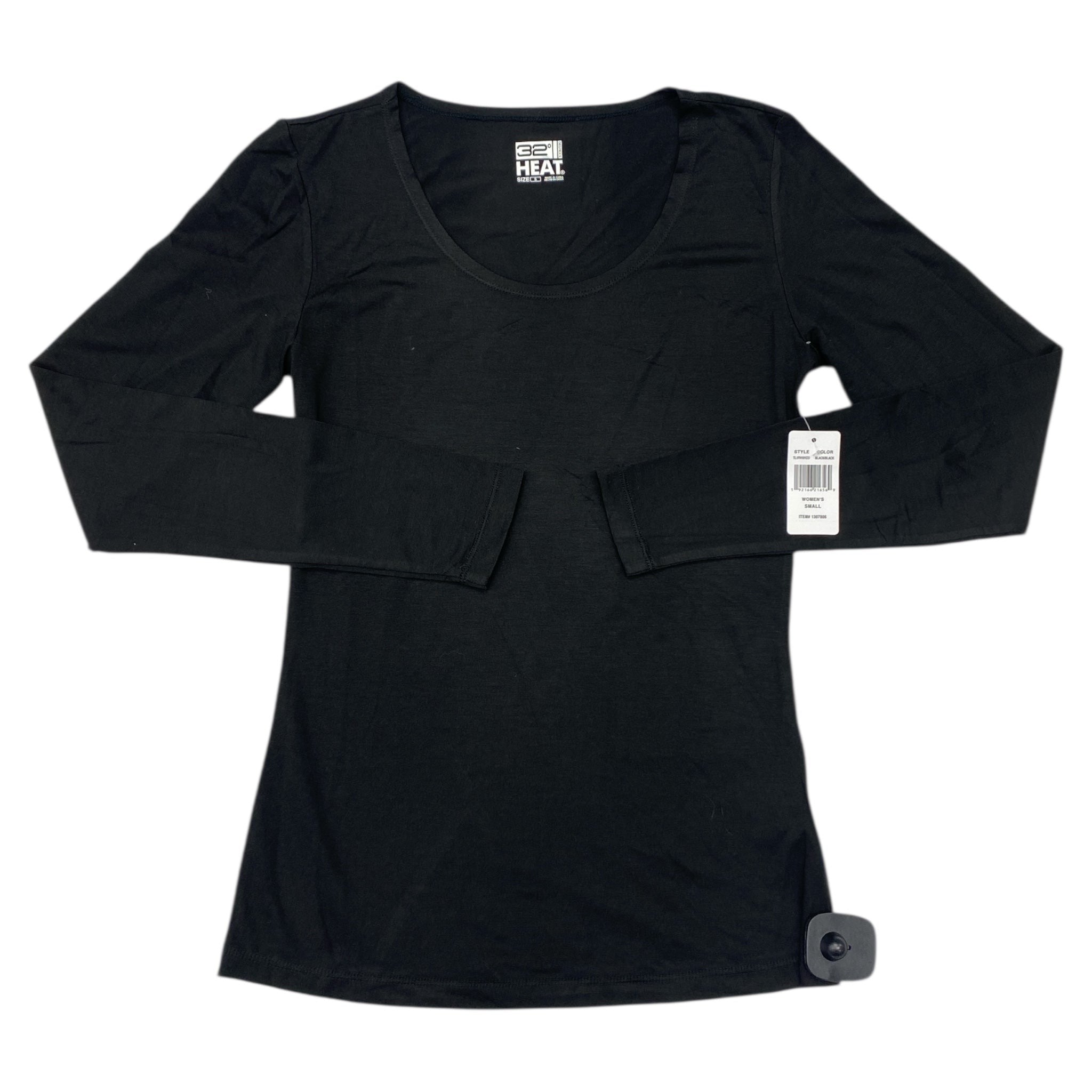 Athletic Top Ls Crewneck By 32 Degrees In Black, Size:S