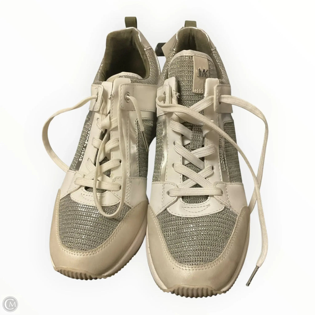 Shoes Sneakers By Michael By Michael Kors In Silver, Size: 8