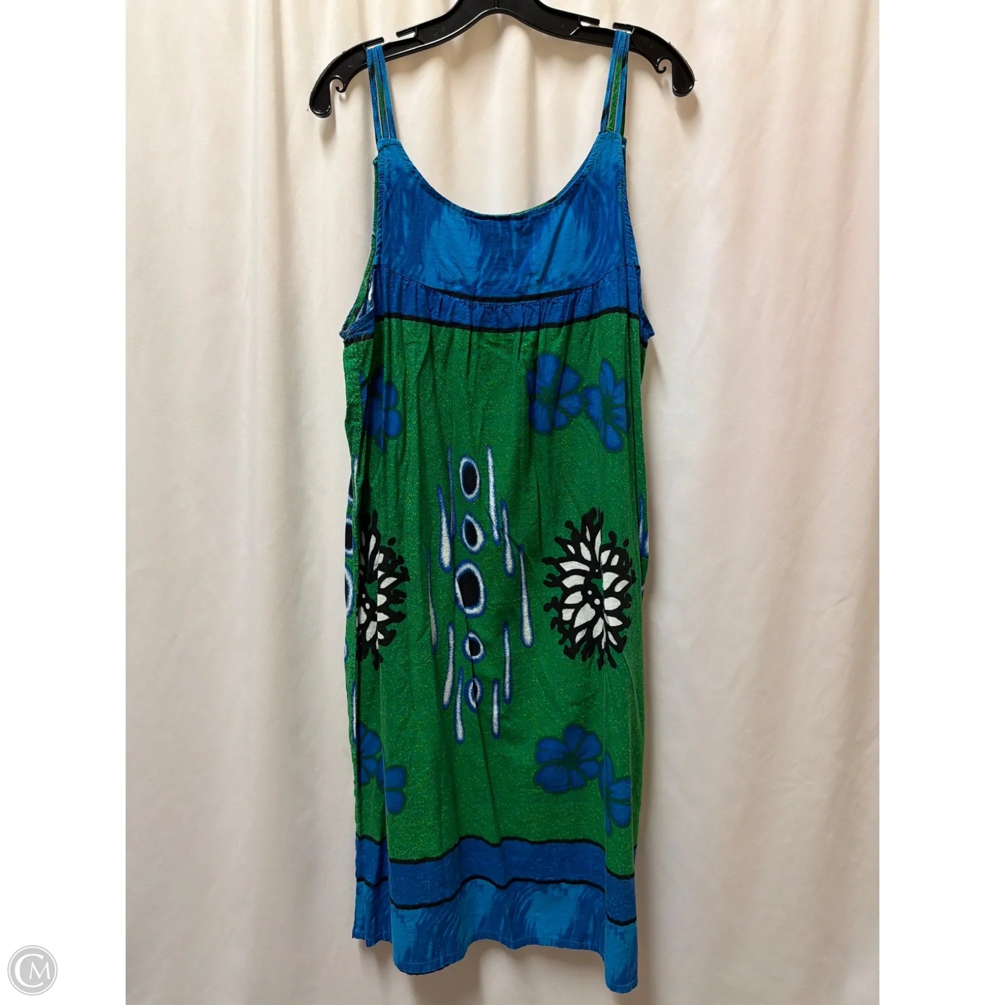 Dress Casual Midi By Just Love In Blue & Green, Size: 1x