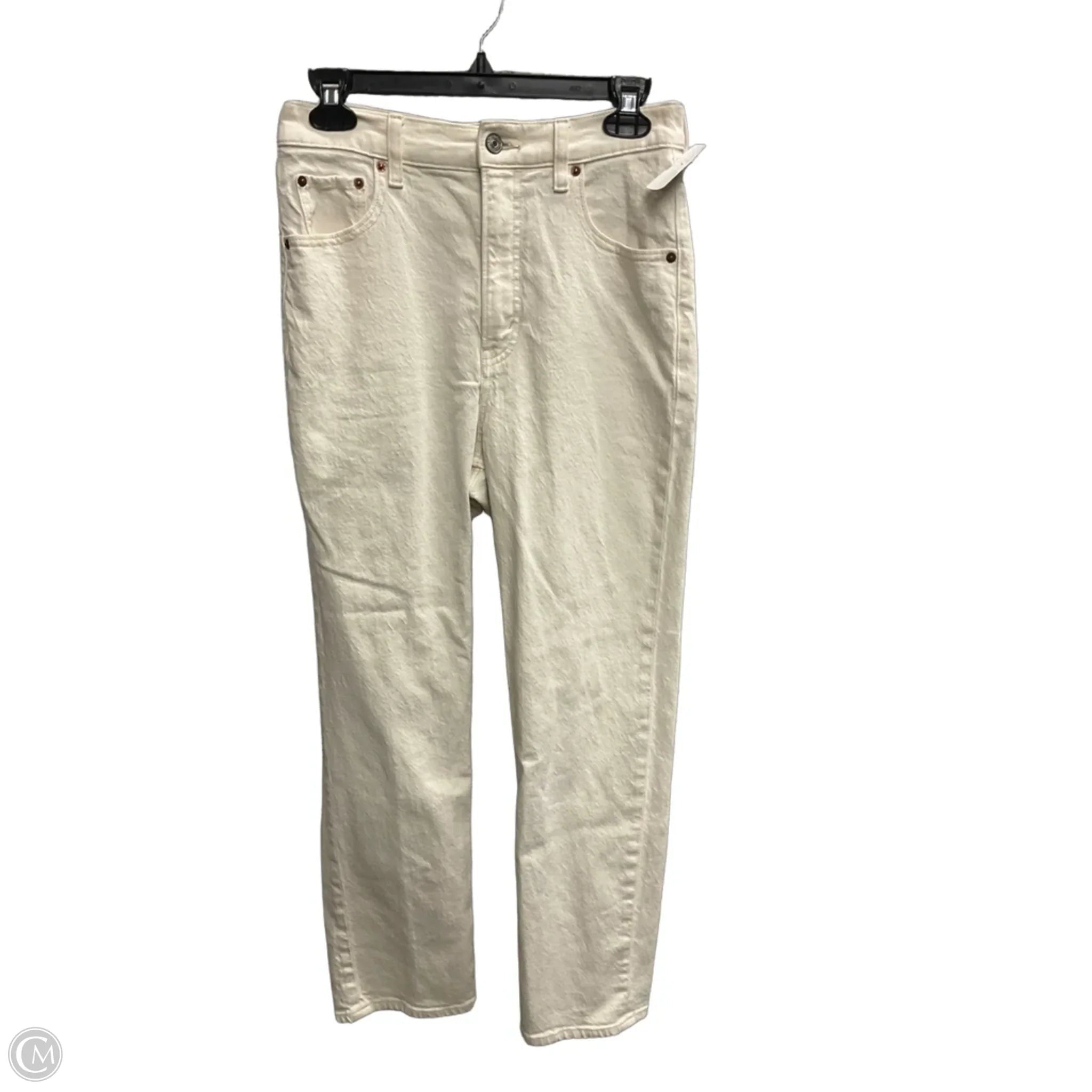 Jeans Straight By Abercrombie And Fitch In White Denim, Size: 6