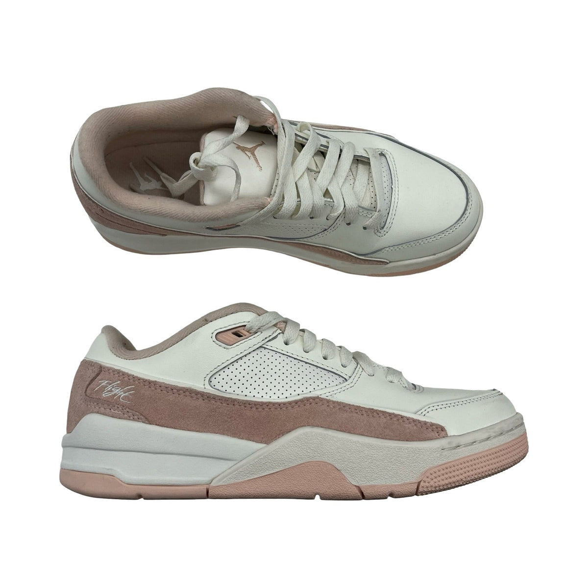 Shoes Luxury Designer By Jordan In Pink & White, Size:9.5