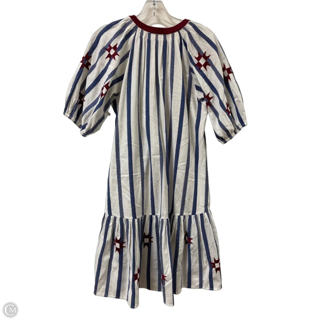 Dress Casual Midi By Cmc In Blue & Red, Size: S