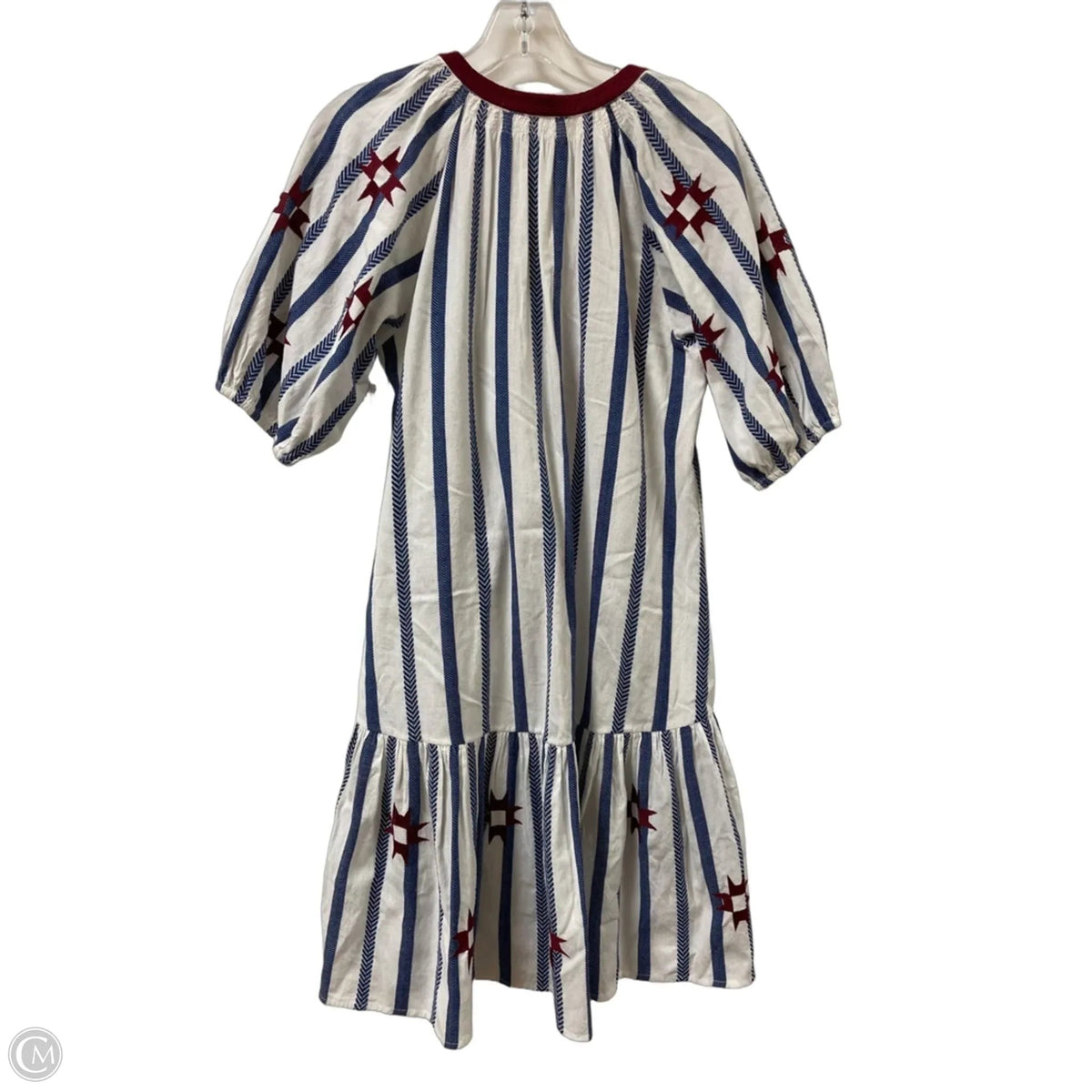 Dress Casual Midi By Cmc In Blue & Red, Size: S