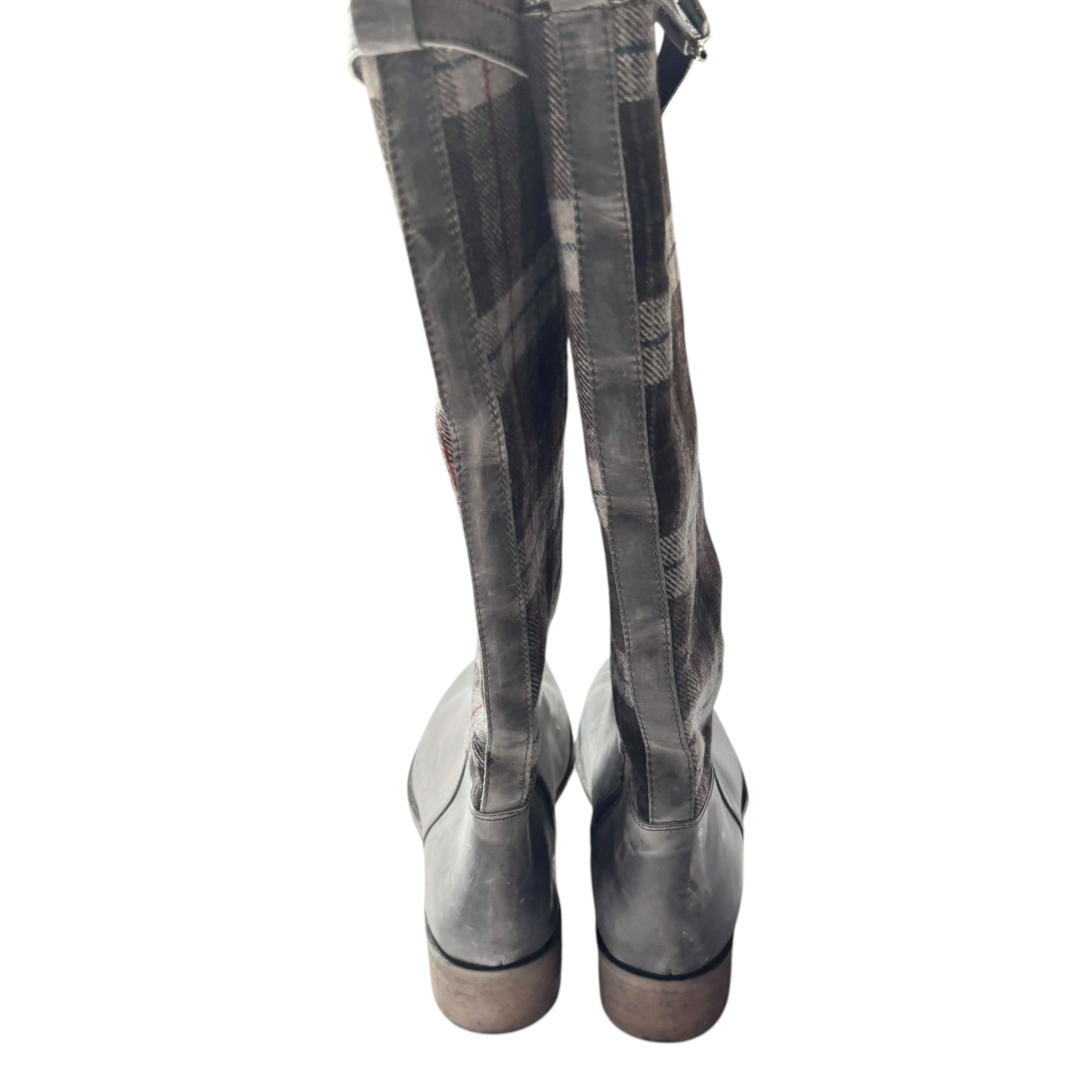 Boots Leather By Charles David In Plaid Pattern, Size: 9.5