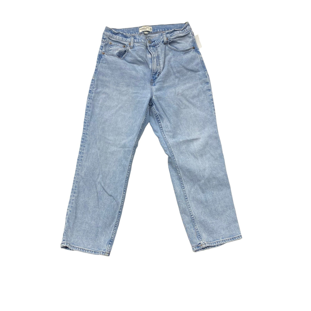 Jeans Straight By Abercrombie And Fitch In Blue Denim, Size:12