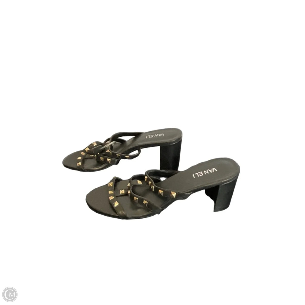 Sandals Heels Block By Vaneli In Black, Size: 9.5
