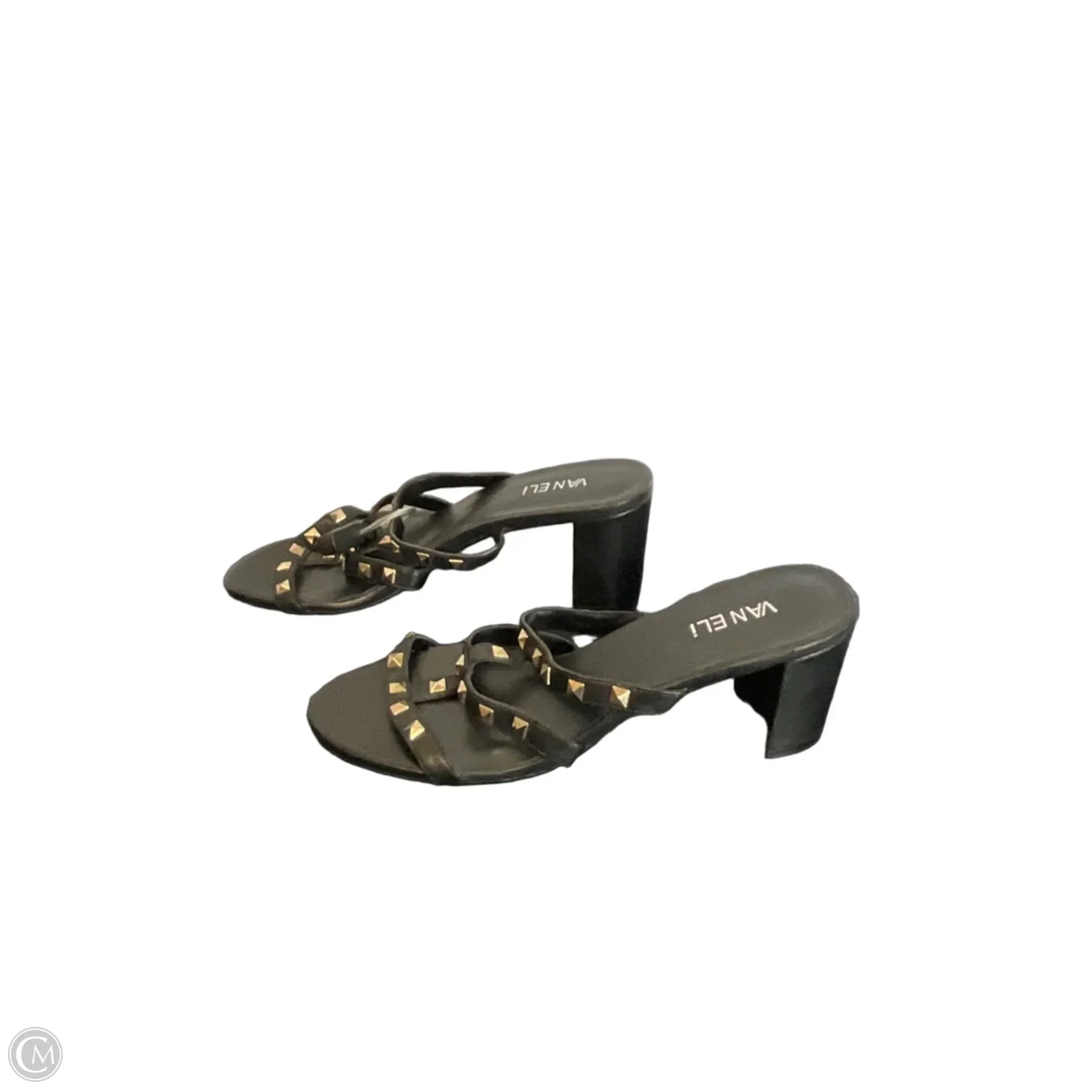 Sandals Heels Block By Vaneli In Black, Size: 9.5
