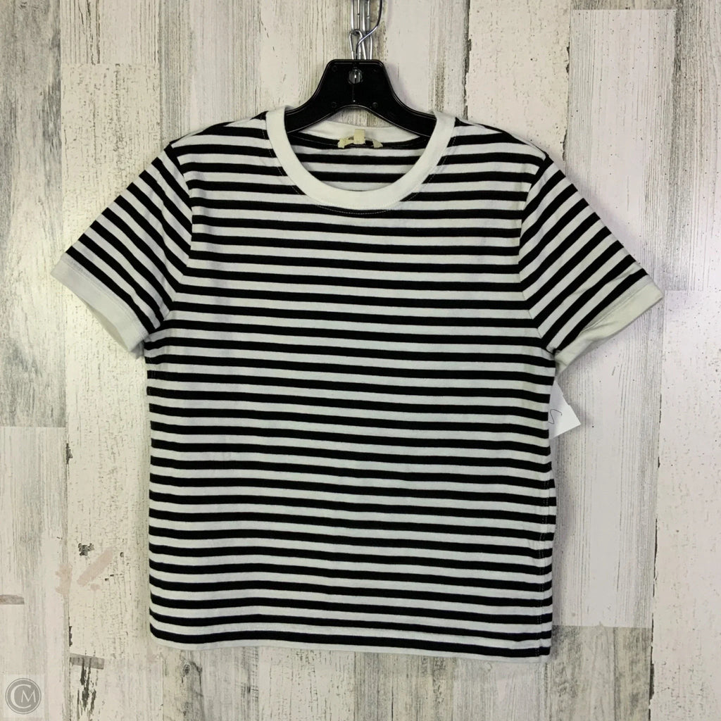 Top Short Sleeve By Madewell In Black & White, Size: M