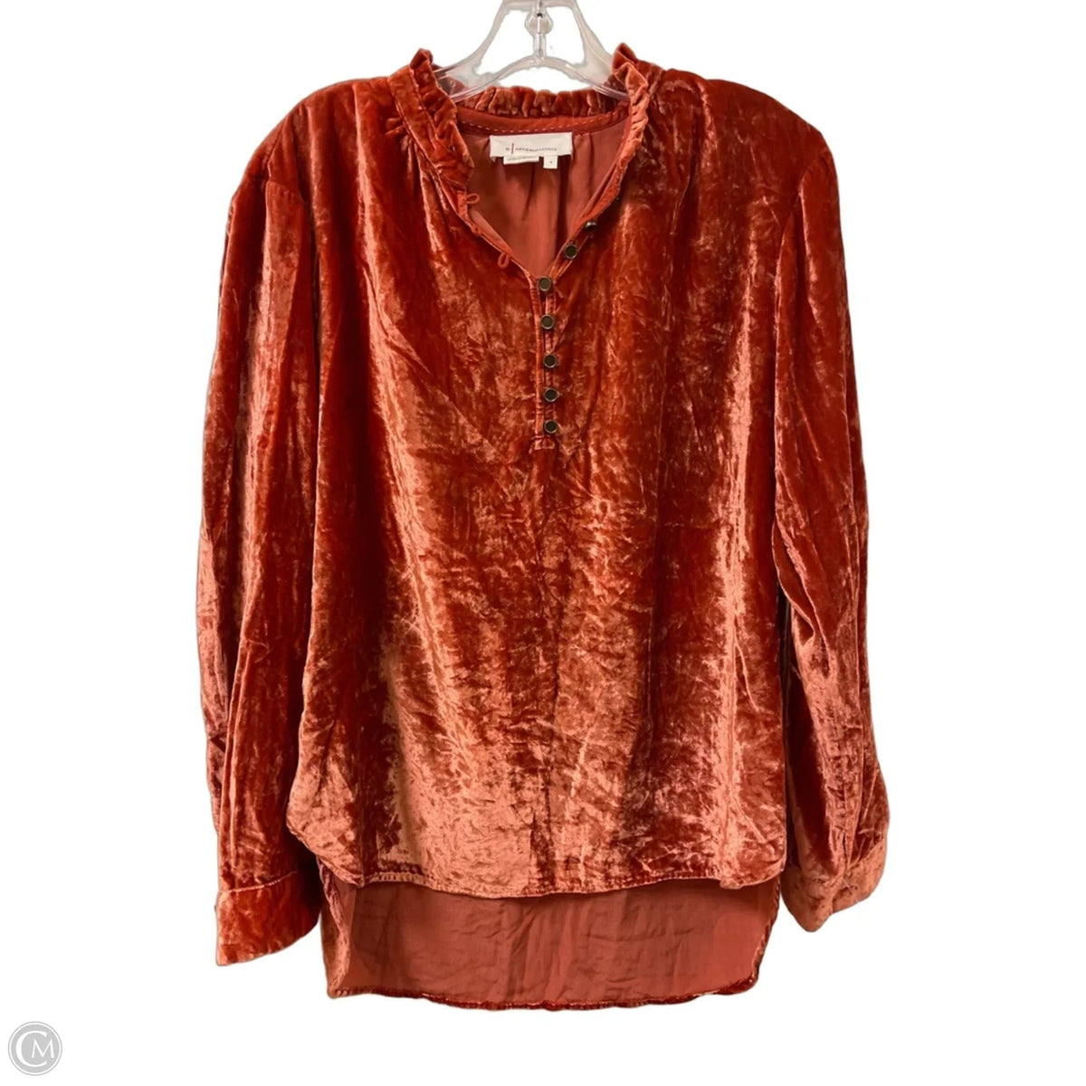 Top Long Sleeve By Anthropologie In Orange, Size: M
